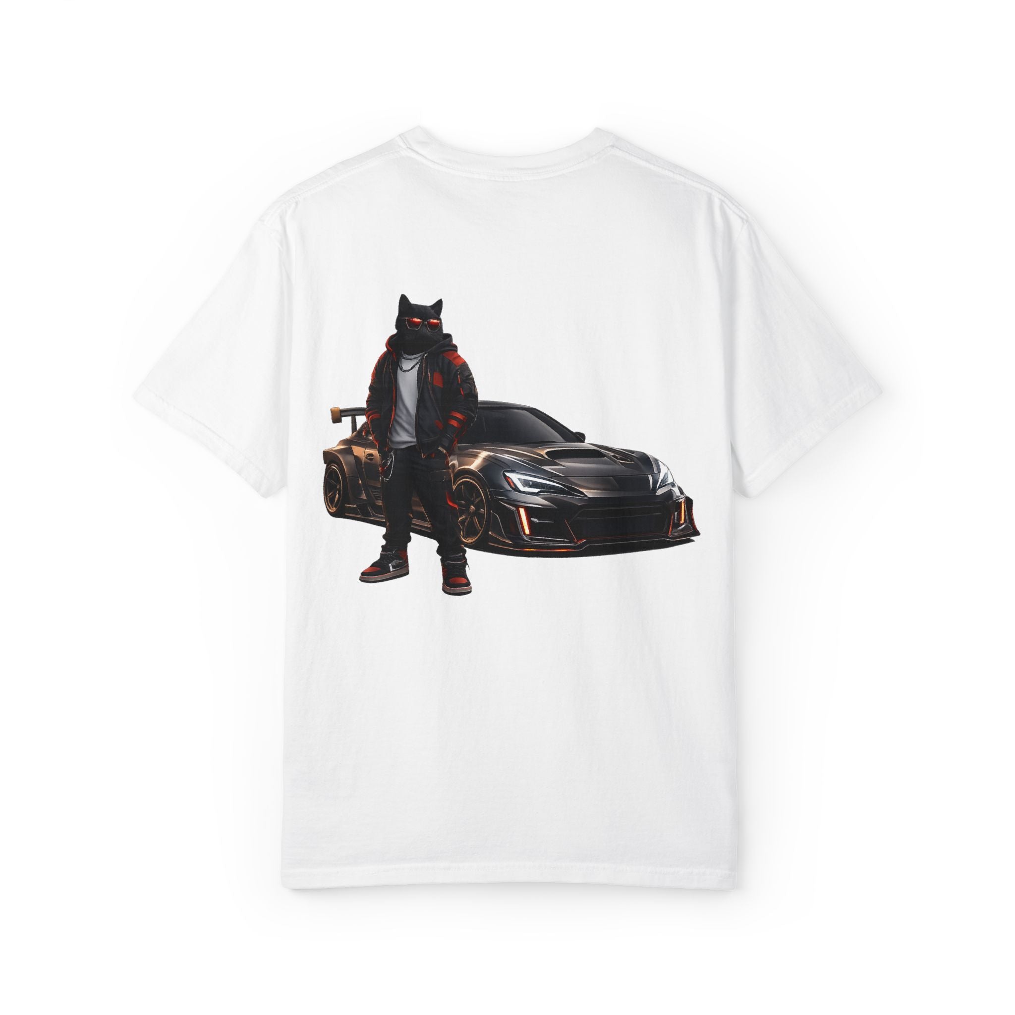 Cool Black Cat Streetwear Custom Widebody Sports Car JDM T-Shirt