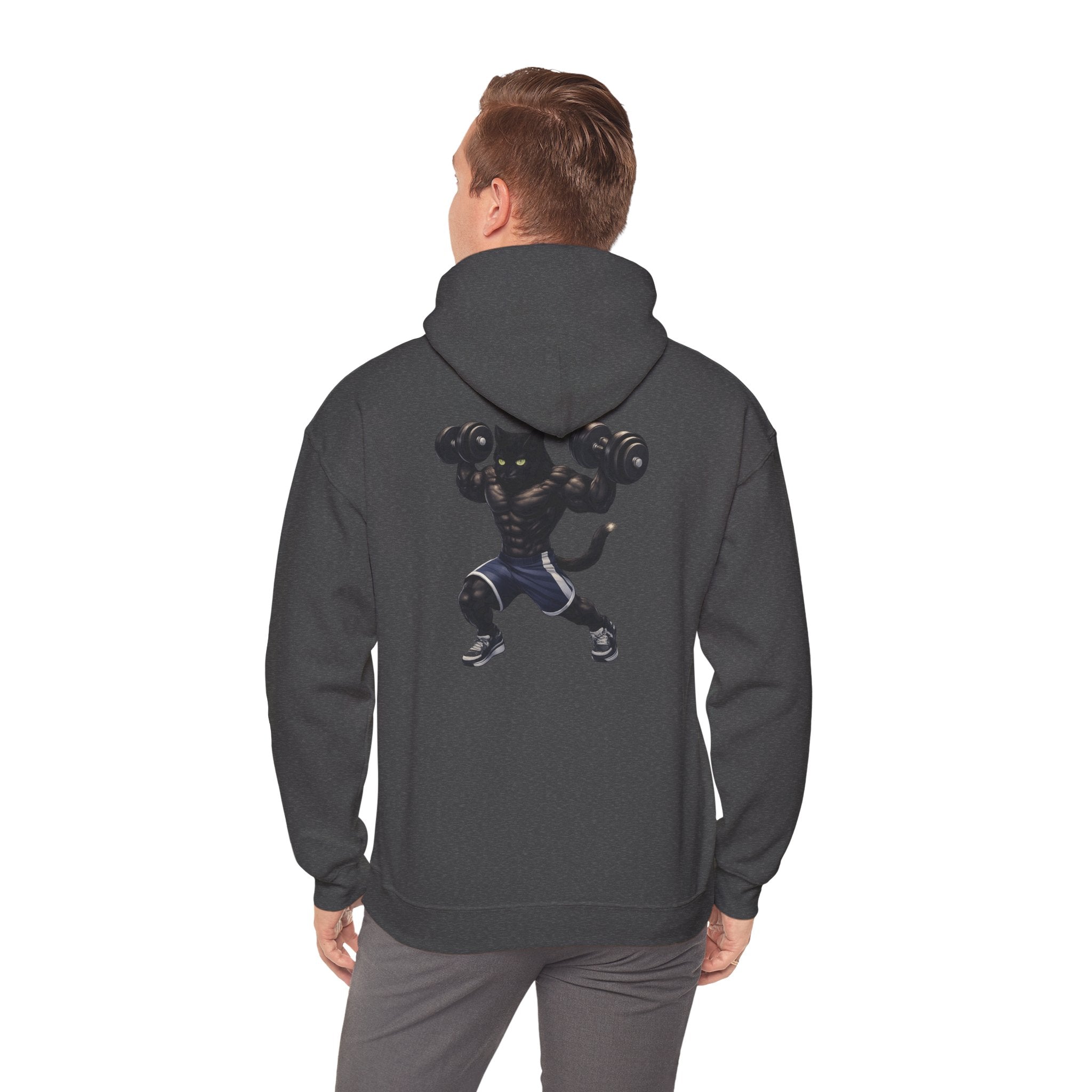 Gym Cat Hoodie — Funny Weightlifting & Workout Hoodie | Fitness Lover Gift