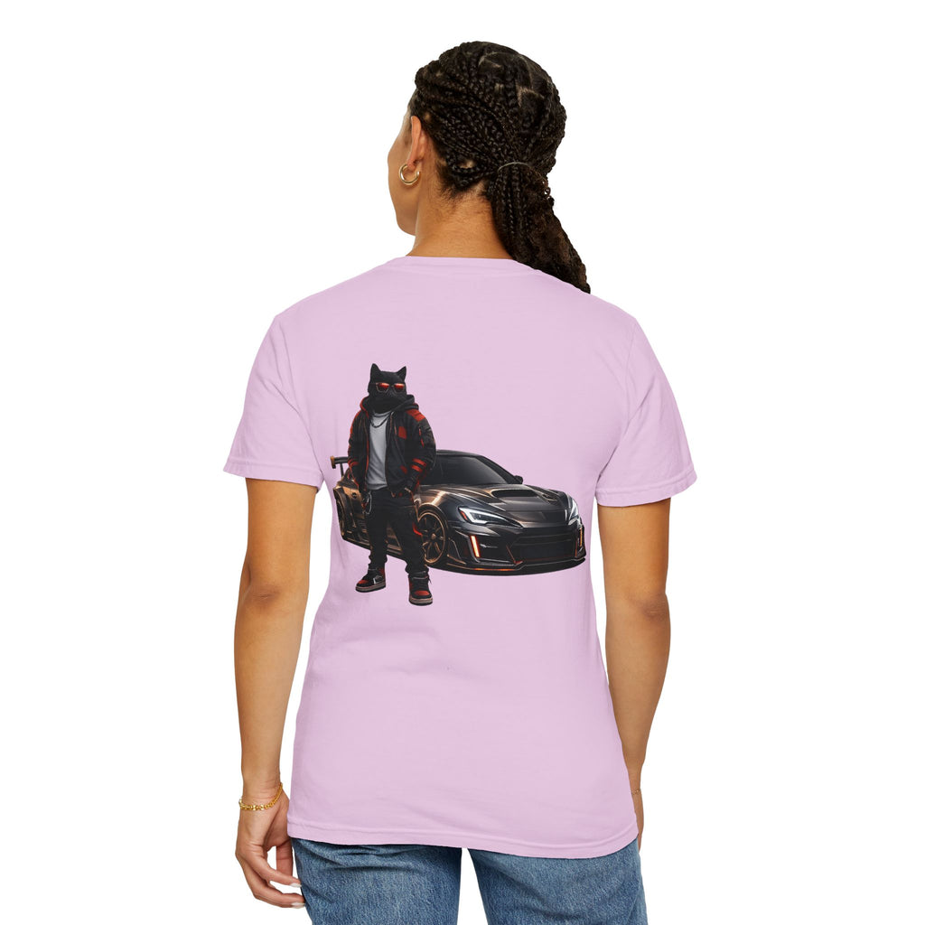 Cool Black Cat Streetwear Custom Widebody Sports Car JDM T-Shirt
