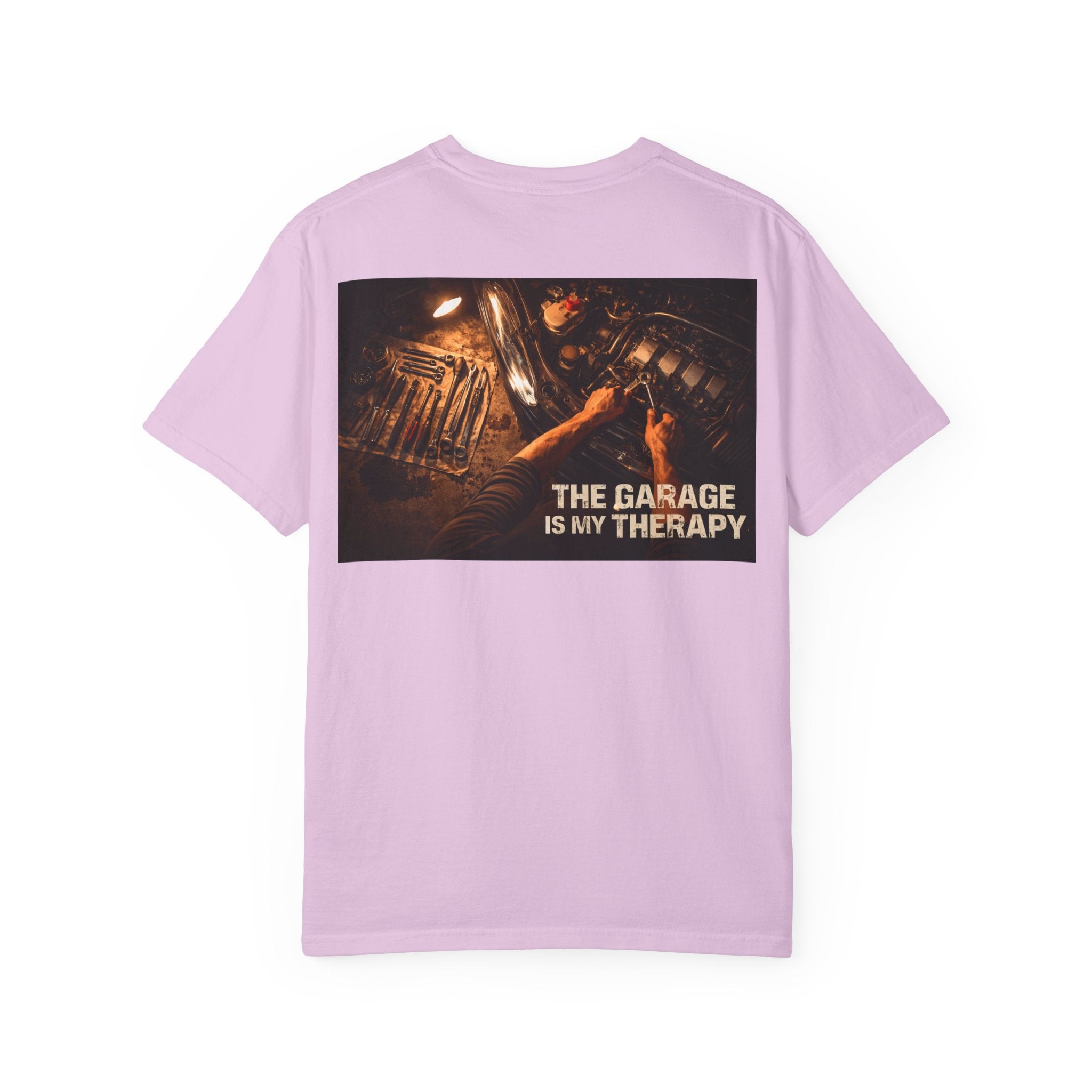 The Garage Is My Therapy T-Shirt - Mechanic Car Enthusiast Gift Version 2