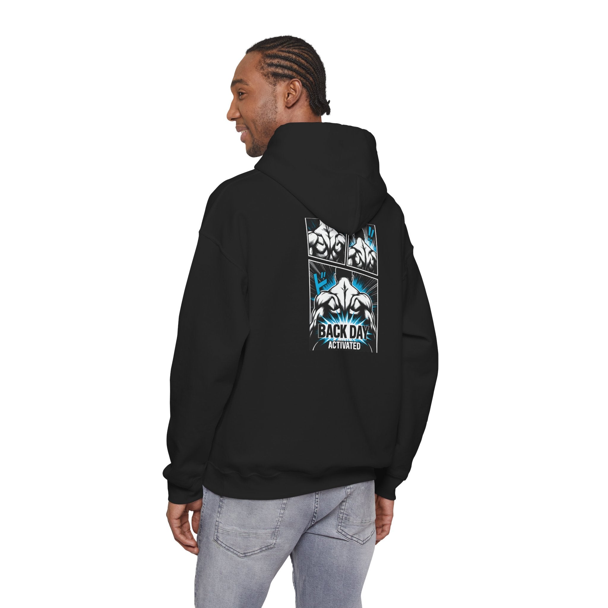Back Day Activated Comic-Style Hoodie — Gym Motivation for Bodybuilders
