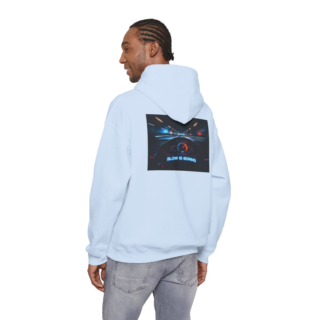 Slow Is Boring Hoodie - Racing Speed Enthusiast Dashboard Design