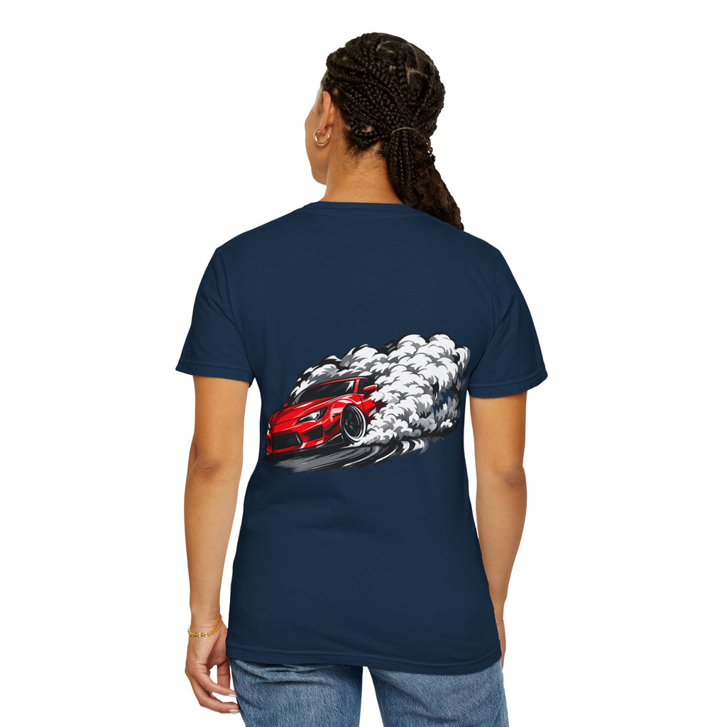 Red Fury Drift T-Shirt — Modified Wide-Body JDM Drift Car Design