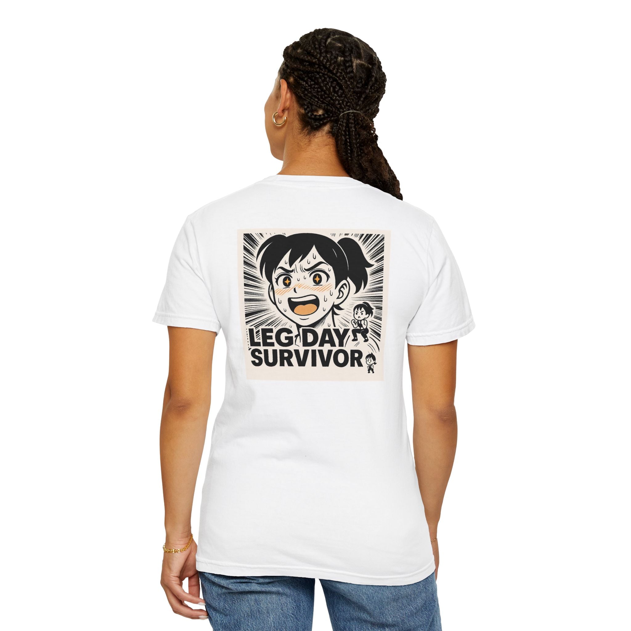 Leg Day Survivor Women’s Shirt - Funny Gym Workout Anime Fitness T-Shirt