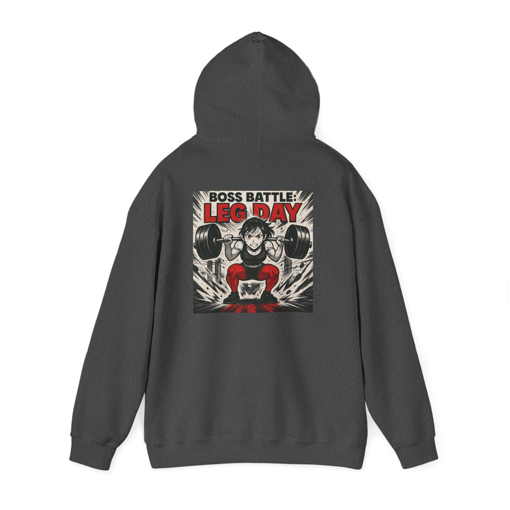 Boss Battle: Leg Day Hoodie — Anime Manga Female Lifter Gym Motivation