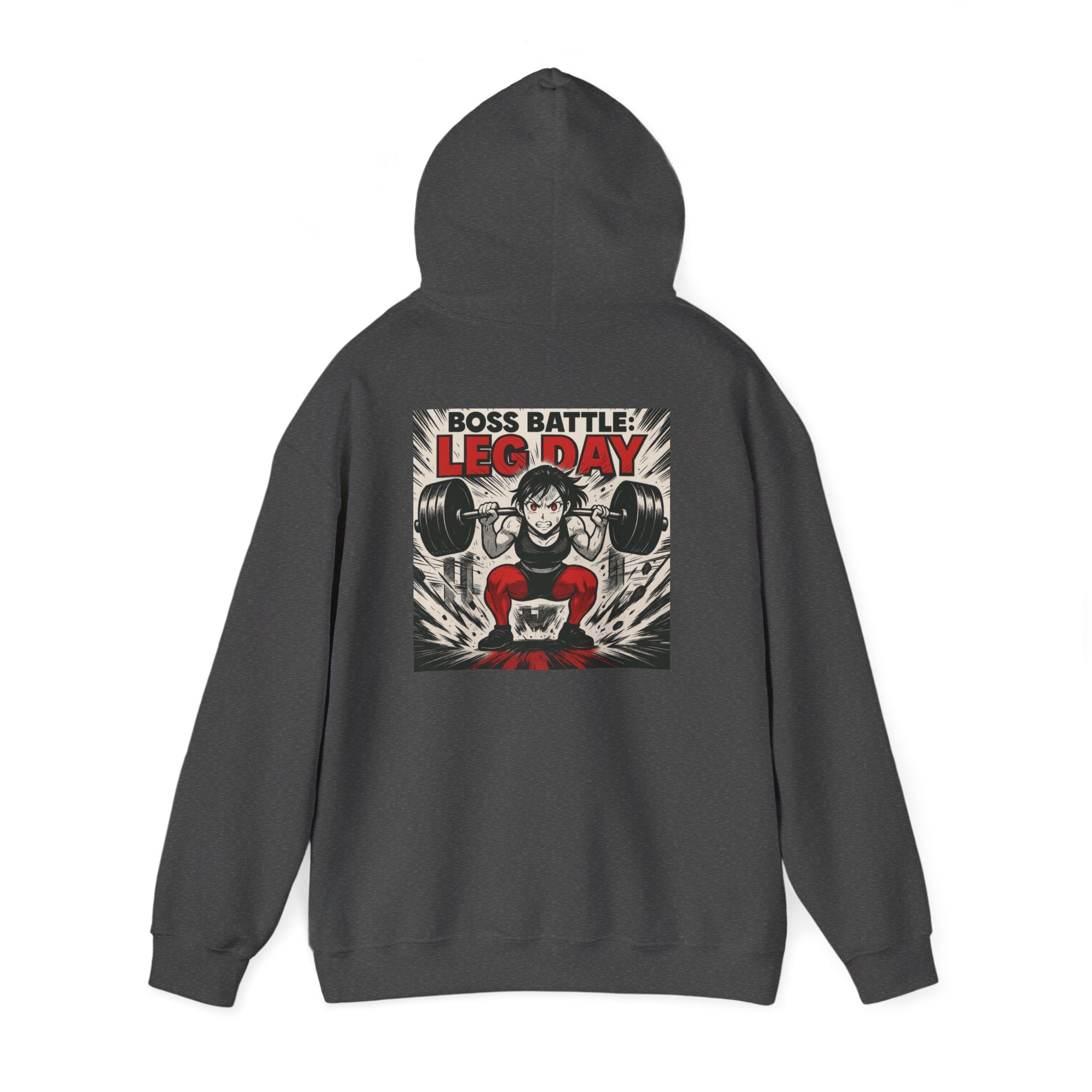 Boss Battle: Leg Day Hoodie — Anime Manga Female Lifter Gym Motivation