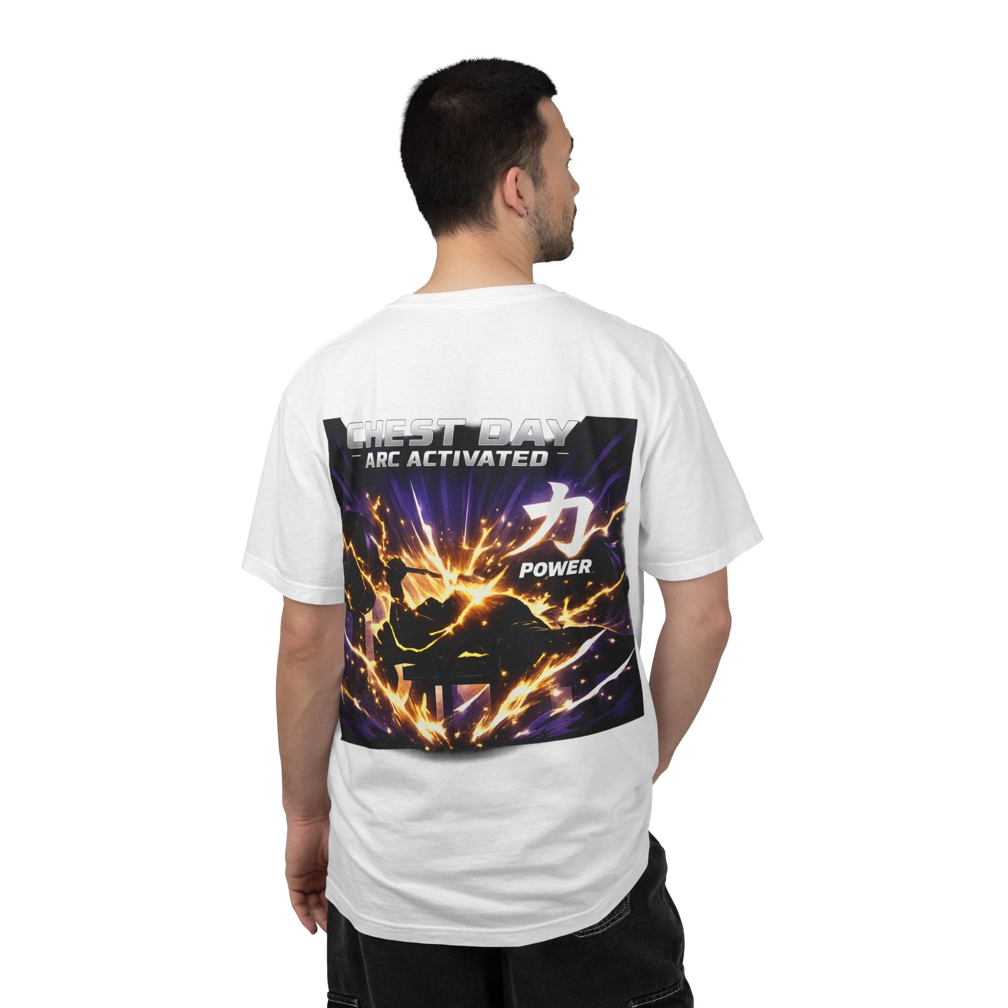 Chest Day Arc Activated Men’s Power Kanji Gym T-Shirt