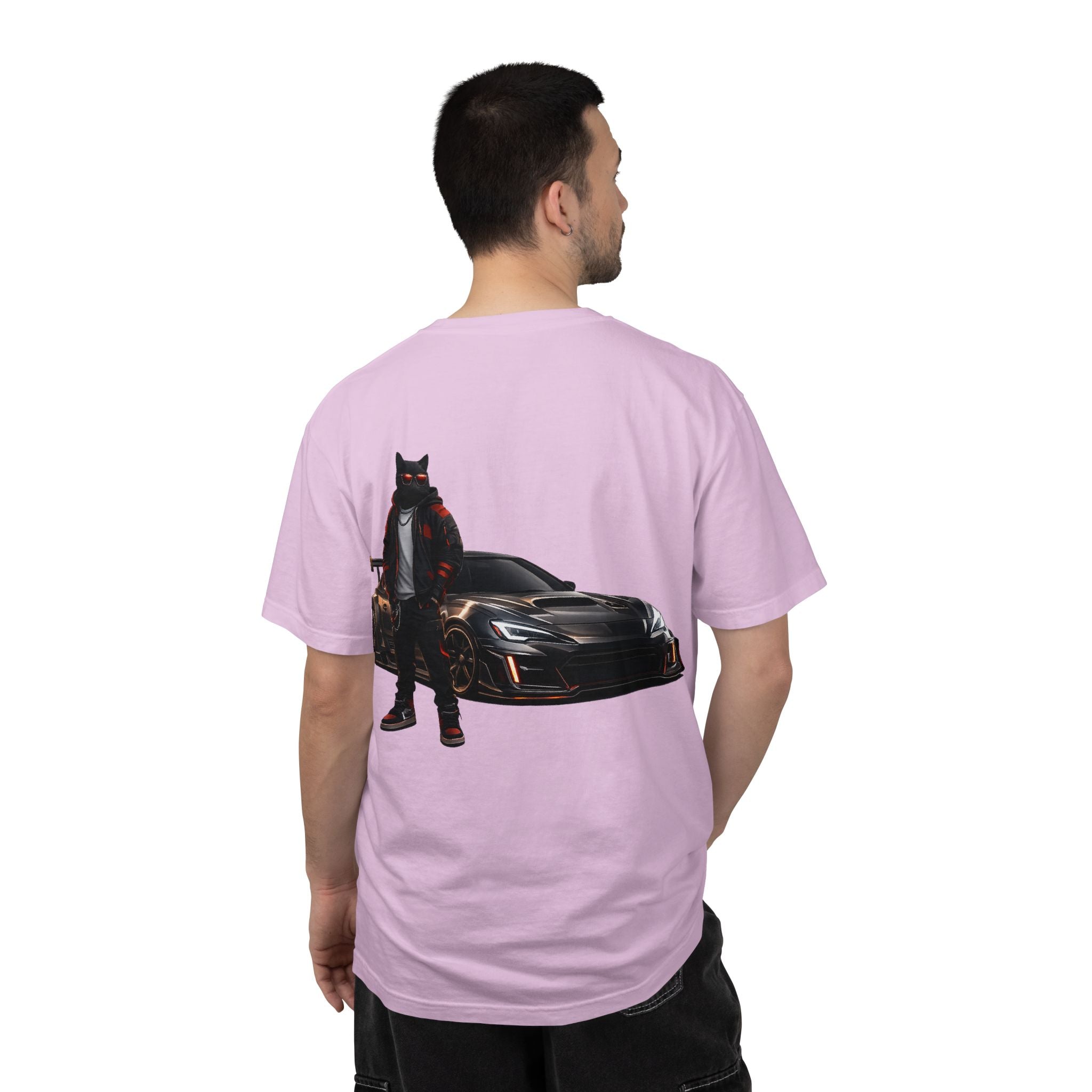 Cool Black Cat Streetwear Custom Widebody Sports Car JDM T-Shirt