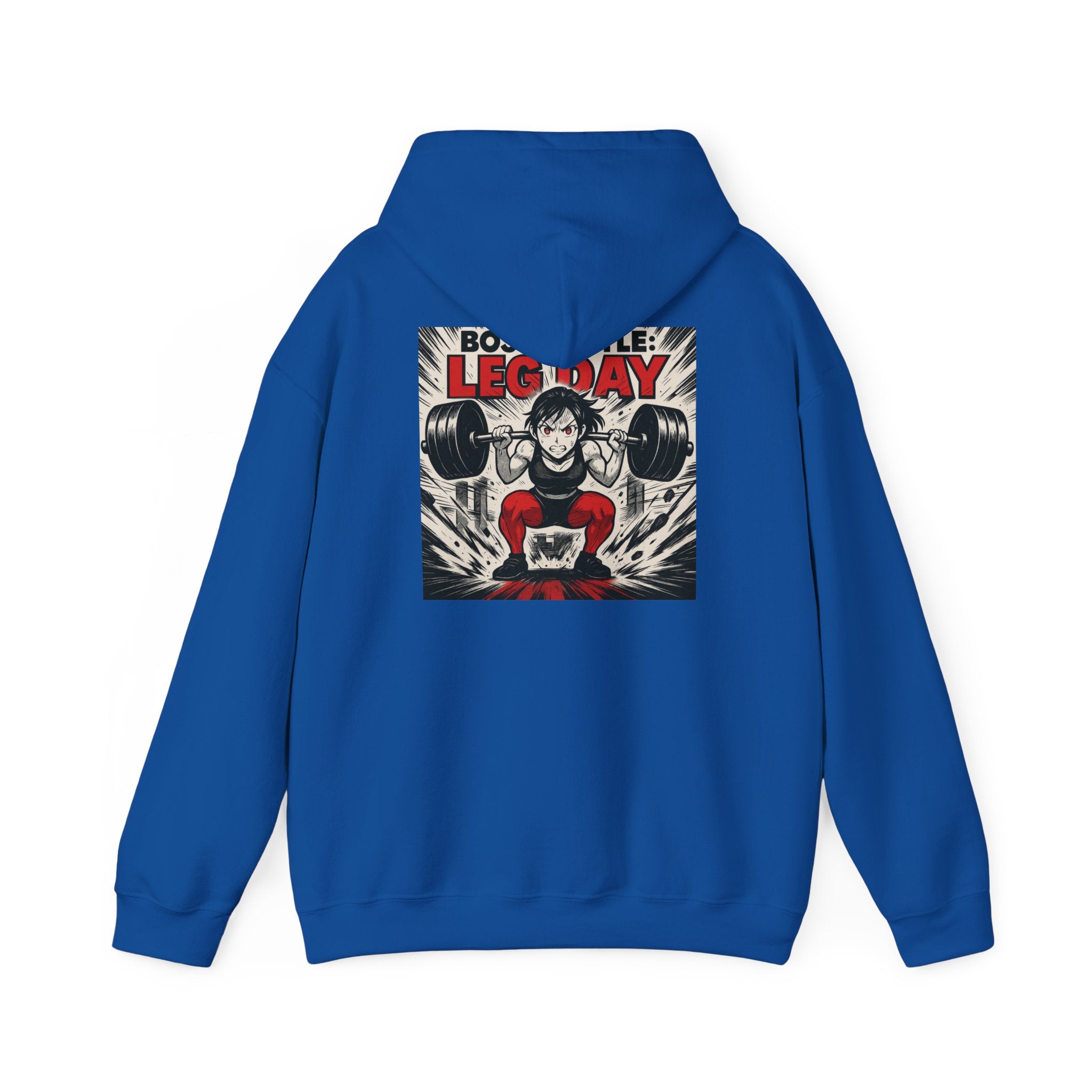 Boss Battle: Leg Day Hoodie — Anime Manga Female Lifter Gym Motivation