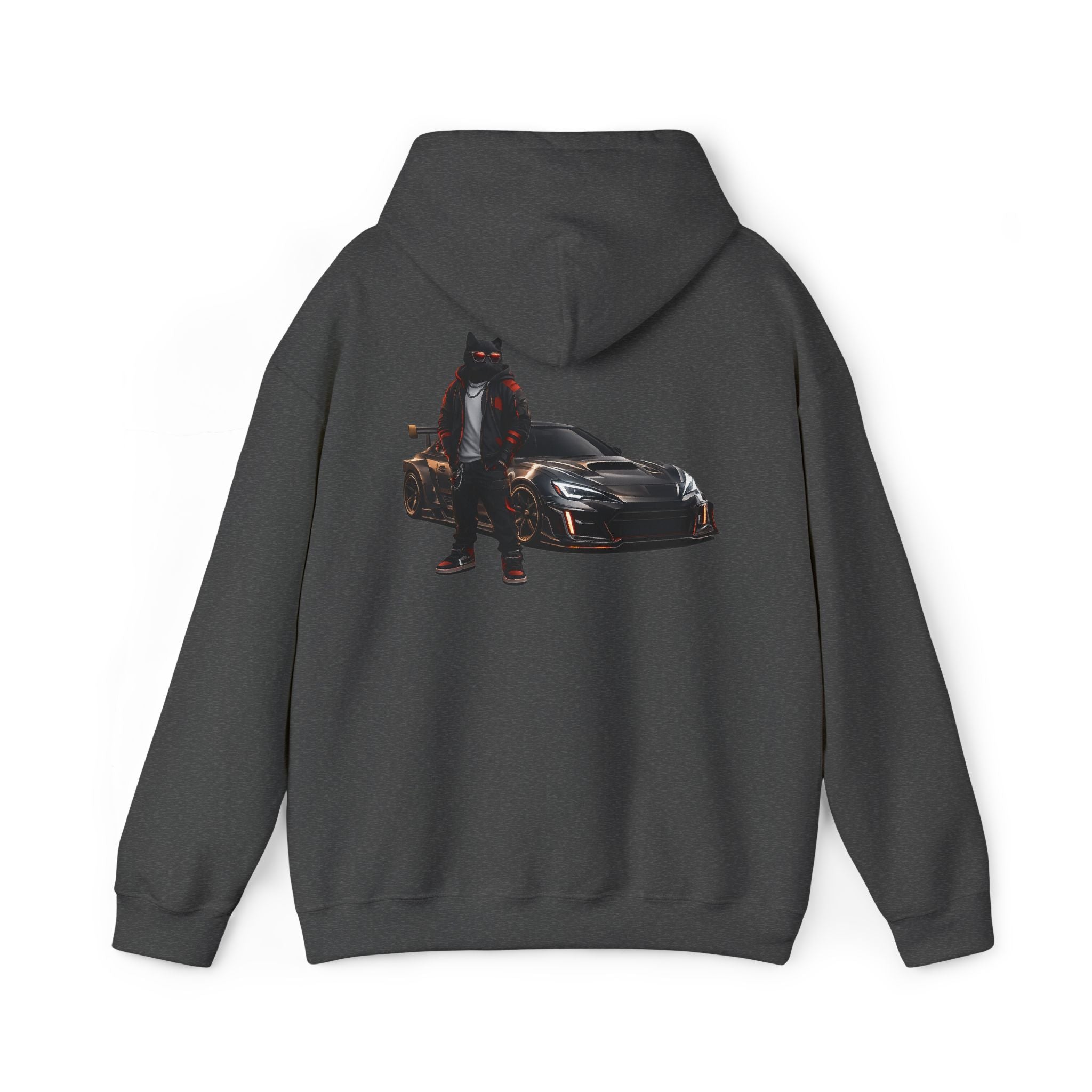 Cool Black Cat Streetwear Custom Widebody Sports Car JDM Hoodie