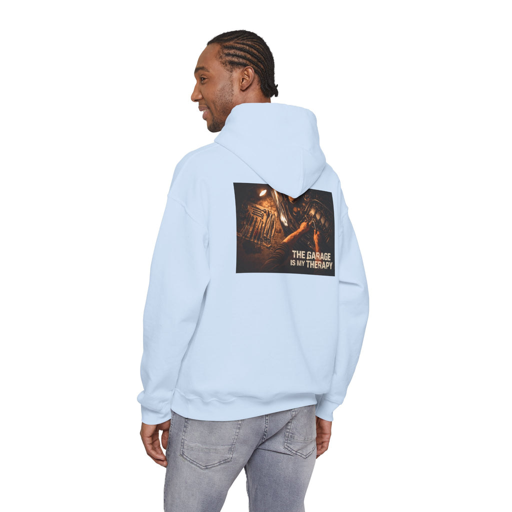 The Garage Is My Therapy Hoodie - Mechanic Car Enthusiast Gift Version 2