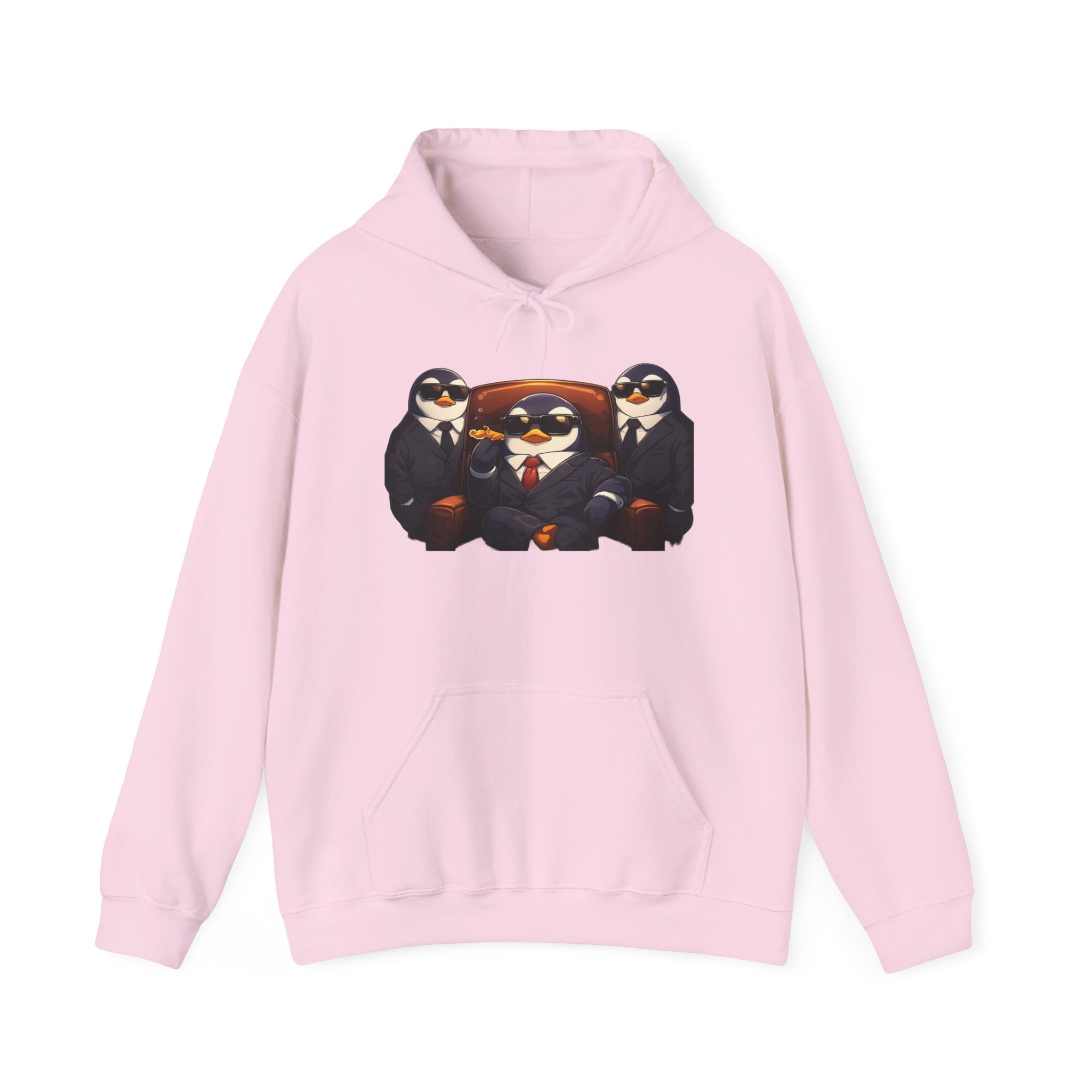 Penguin Mafia Boss Hoodie — Funny Godfather Penguins in Suits, Cigar & Bodyguards