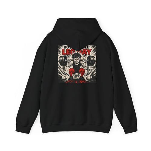 Boss Battle: Leg Day Hoodie — Anime Gym Male Lifter Sweatshirt