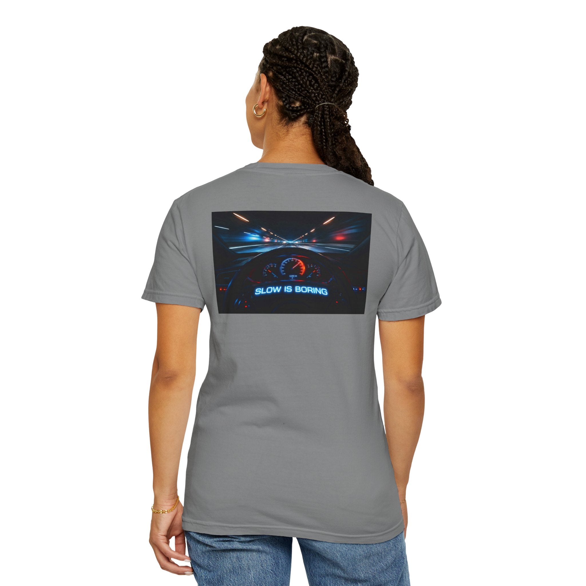Slow Is Boring Shirt - Racing Speed Enthusiast Dashboard Design