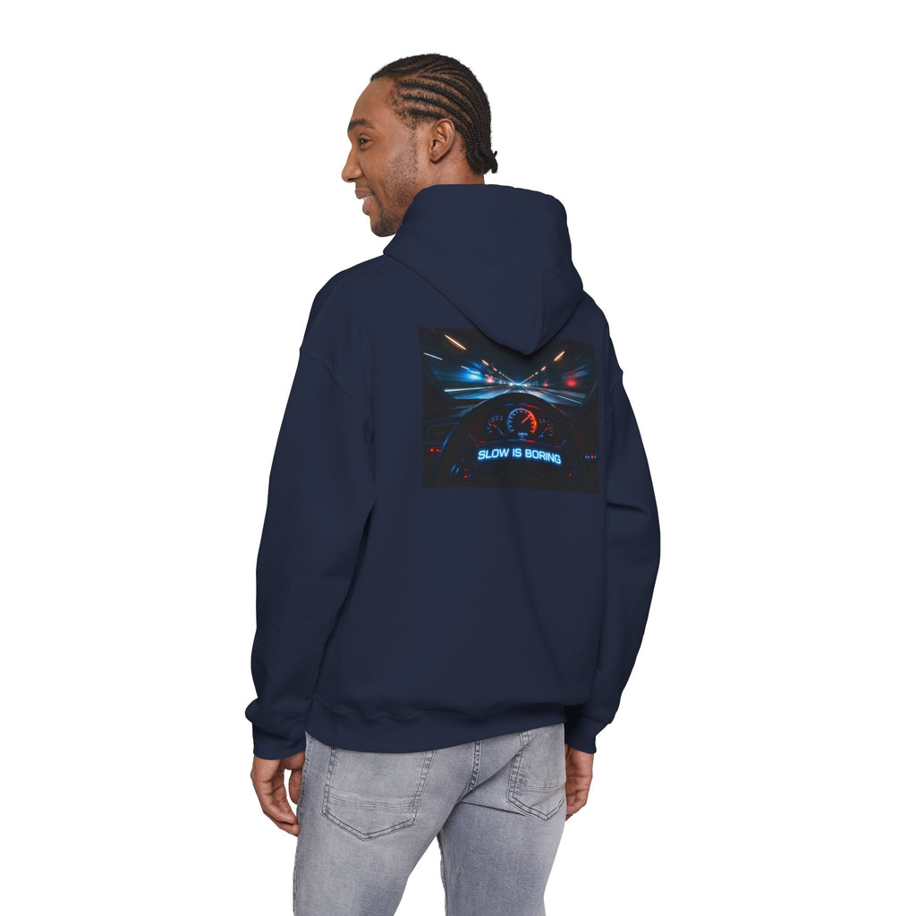 Slow Is Boring Hoodie - Racing Speed Enthusiast Dashboard Design
