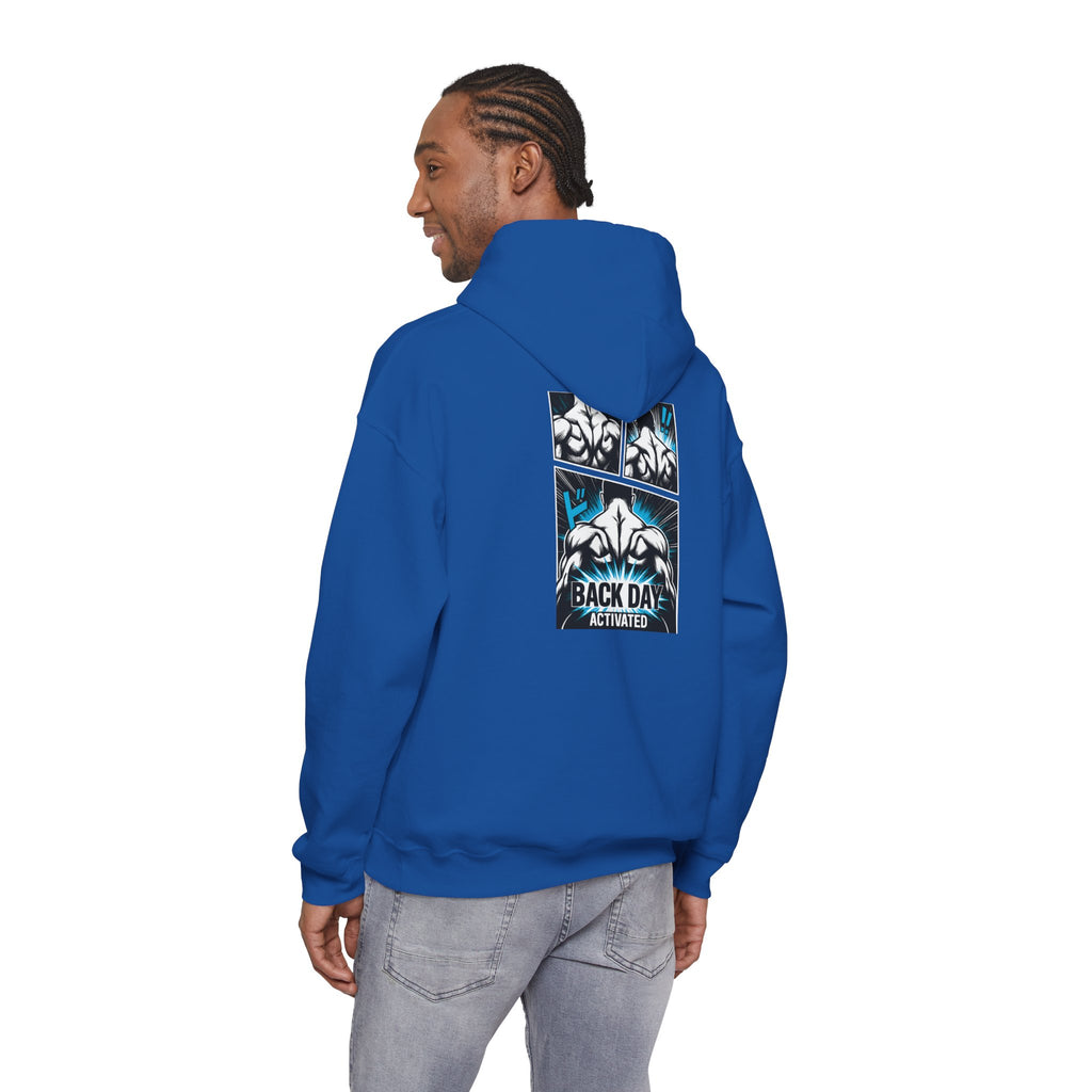 Back Day Activated Comic-Style Hoodie — Gym Motivation for Bodybuilders