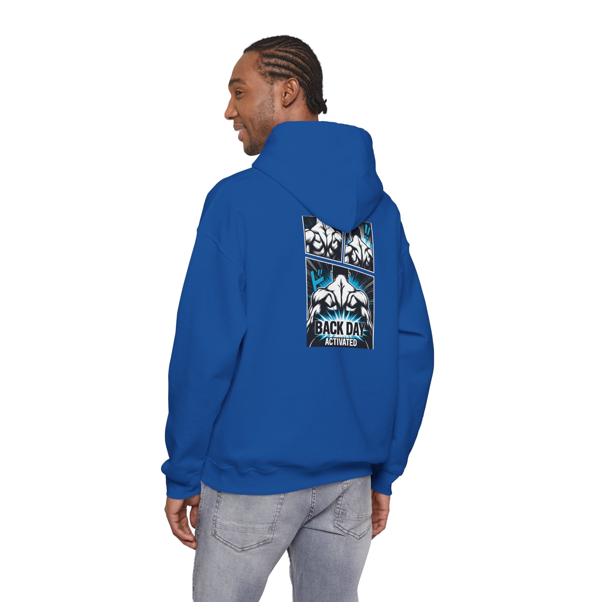 Back Day Activated Comic-Style Hoodie — Gym Motivation for Bodybuilders