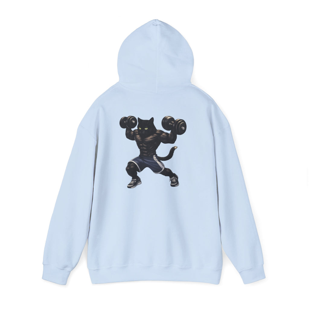 Gym Cat Hoodie — Funny Weightlifting & Workout Hoodie | Fitness Lover Gift