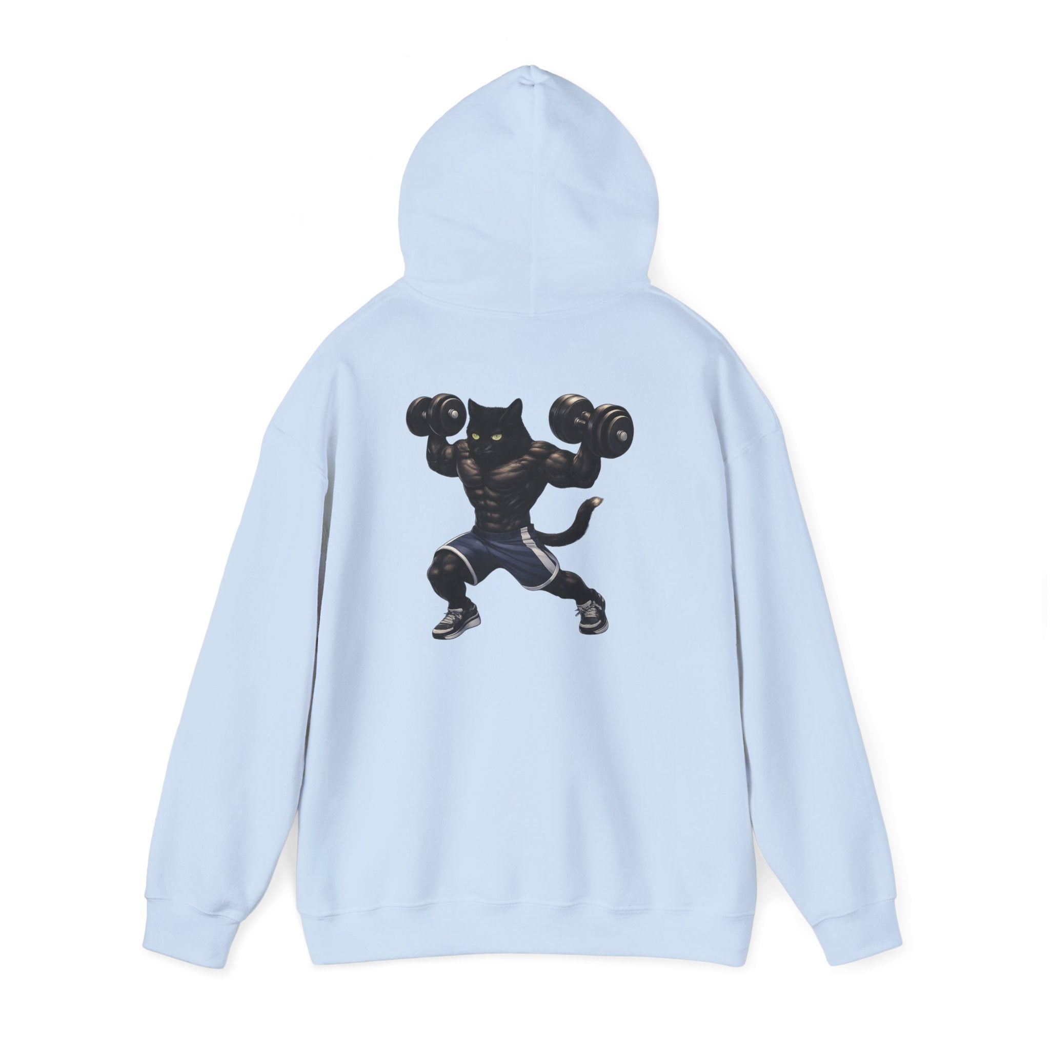 Gym Cat Hoodie — Funny Weightlifting & Workout Hoodie | Fitness Lover Gift