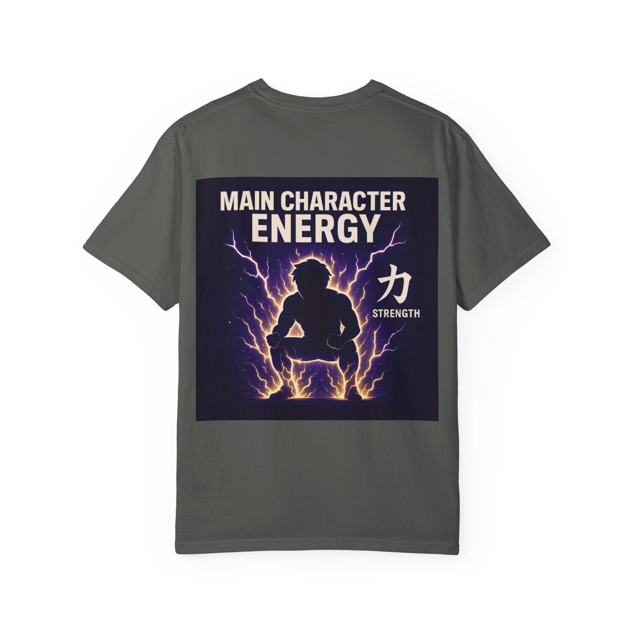 Main Character Energy Strength Kanji T-Shirt — Men’s Anime Gym Motivation