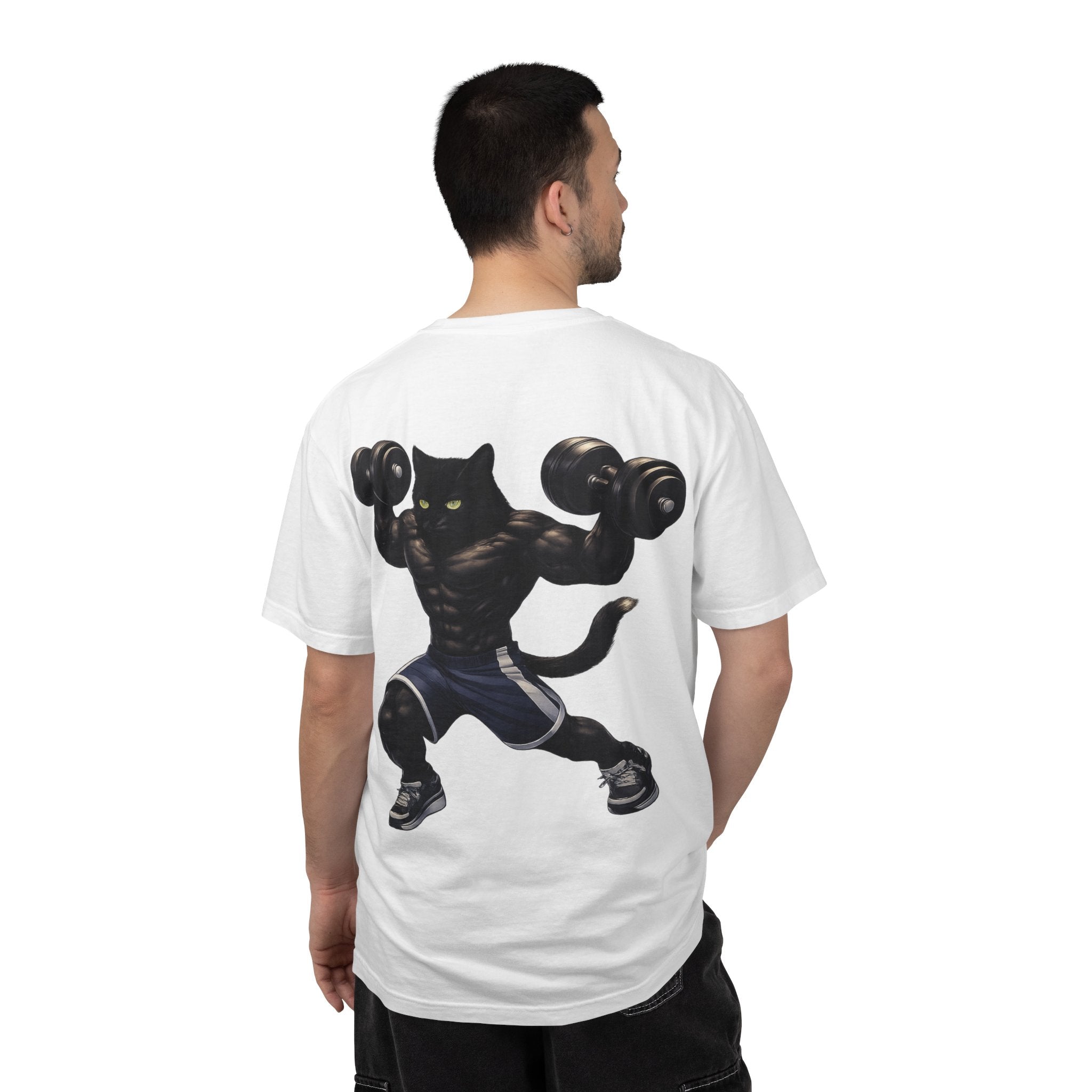Gym Cat Shirt - Funny Workout Weightlifting T-Shirt - Fitness Lover Gift for Men Women