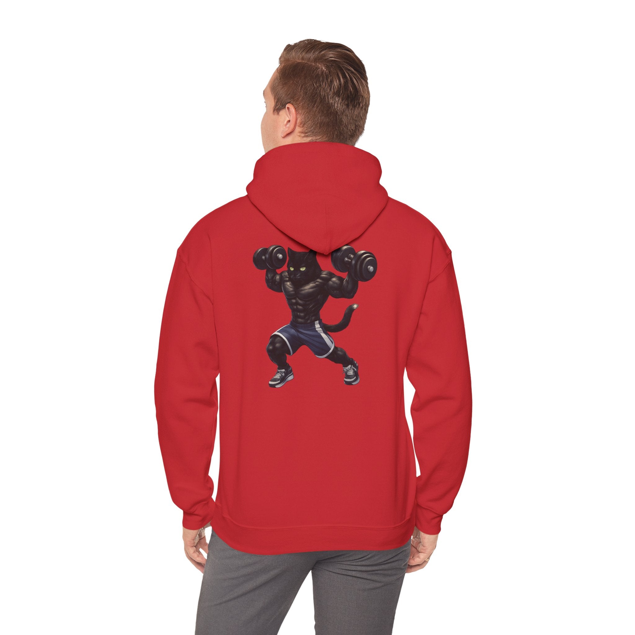 Gym Cat Hoodie — Funny Weightlifting & Workout Hoodie | Fitness Lover Gift