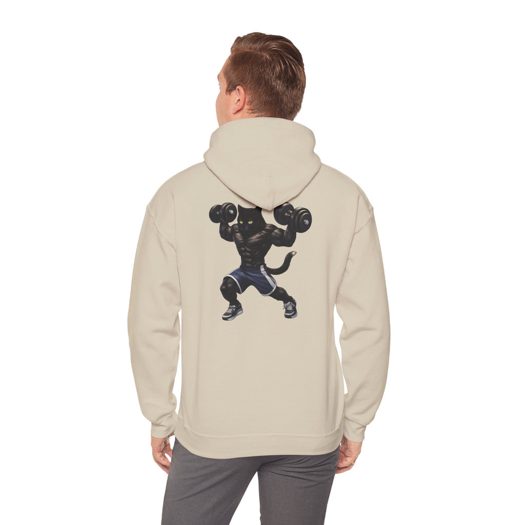 Gym Cat Hoodie — Funny Weightlifting & Workout Hoodie | Fitness Lover Gift