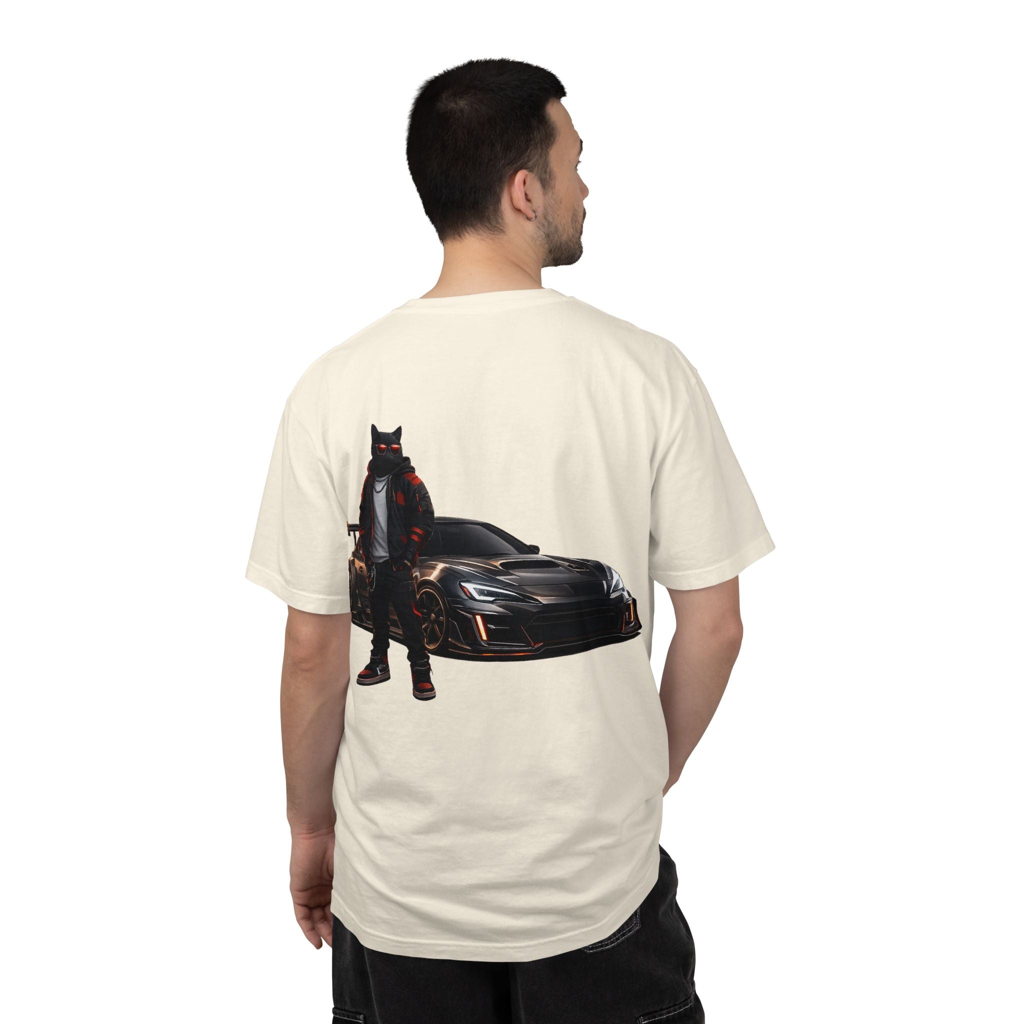 Cool Black Cat Streetwear Custom Widebody Sports Car JDM T-Shirt