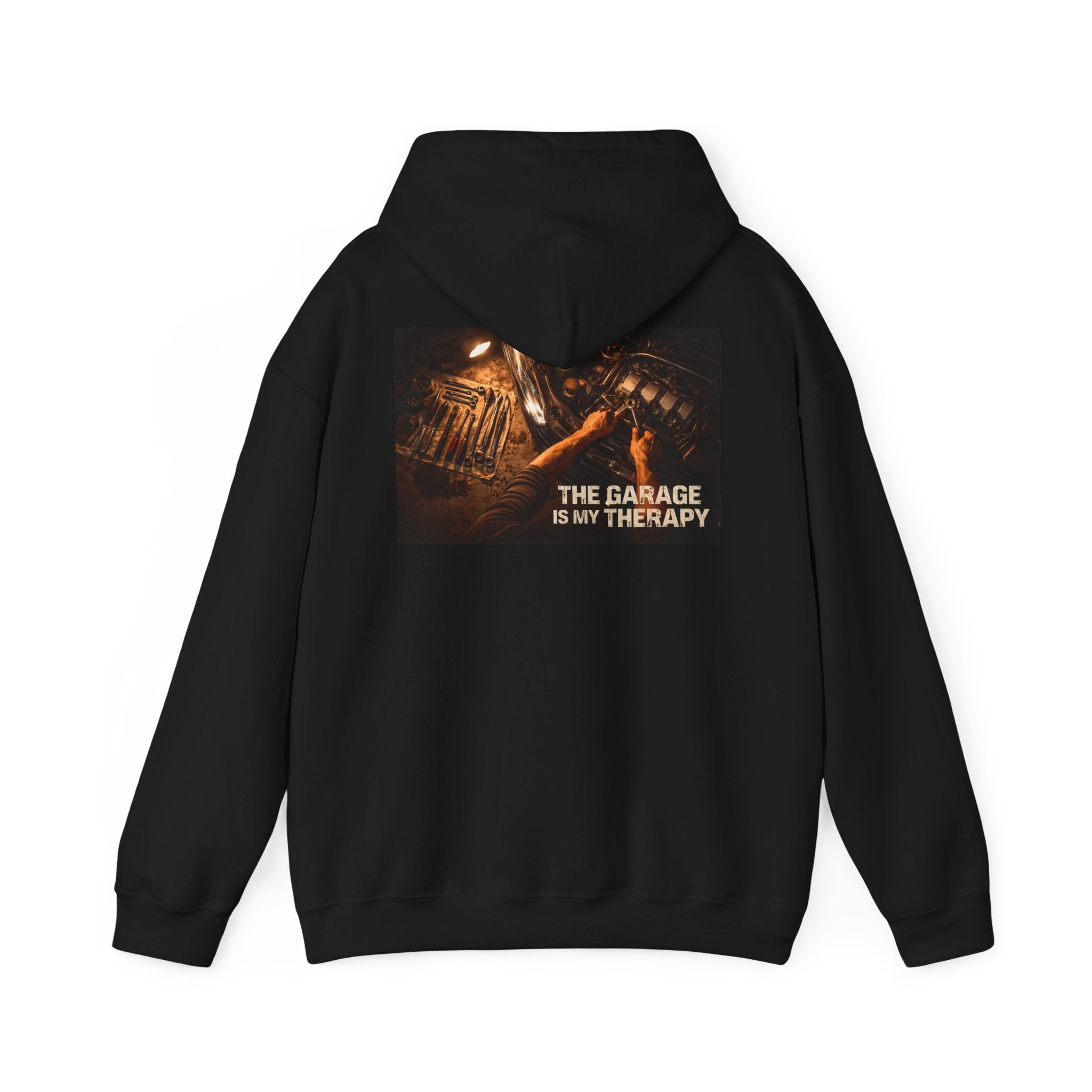 The Garage Is My Therapy Hoodie - Mechanic Car Enthusiast Gift Version 2