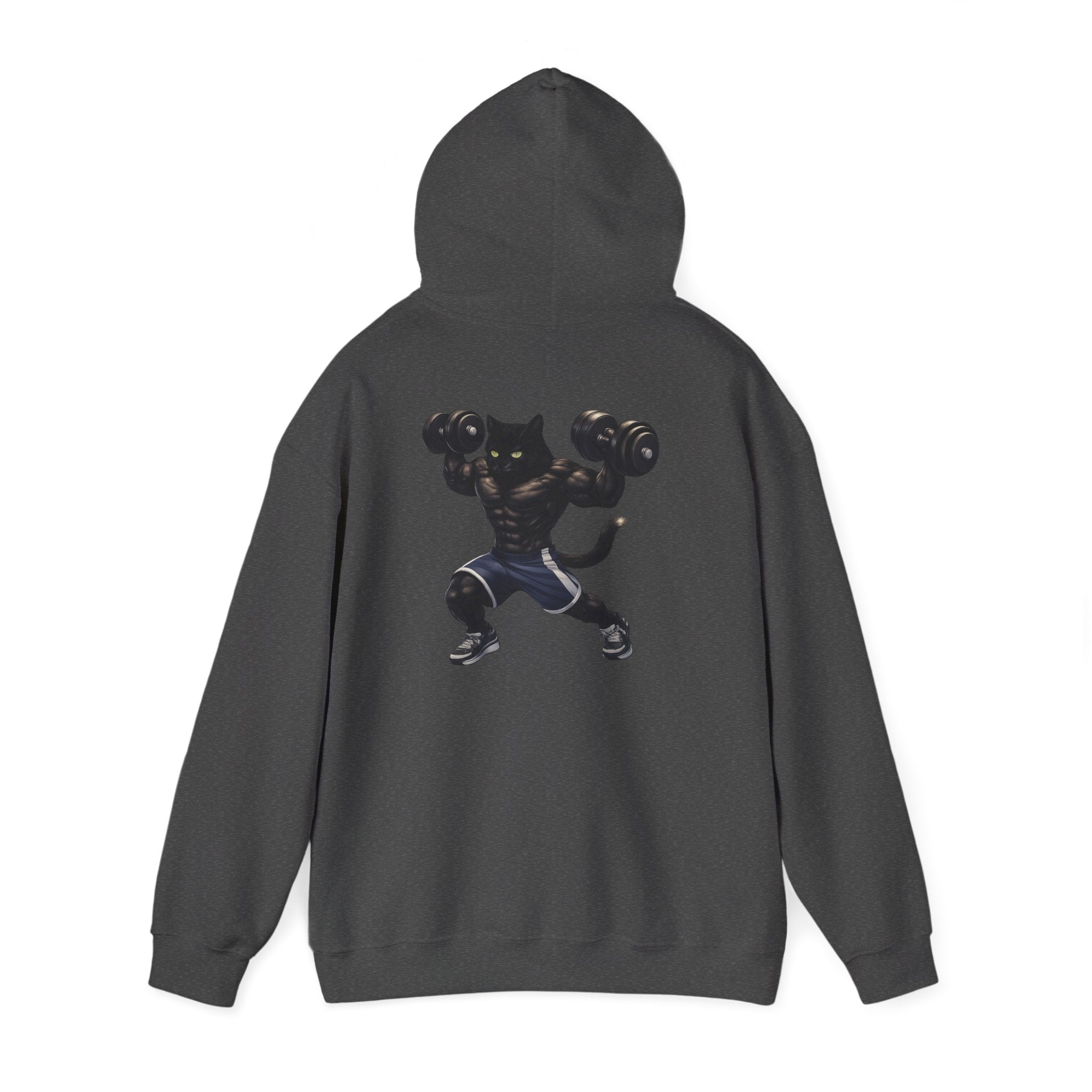 Gym Cat Hoodie — Funny Weightlifting & Workout Hoodie | Fitness Lover Gift