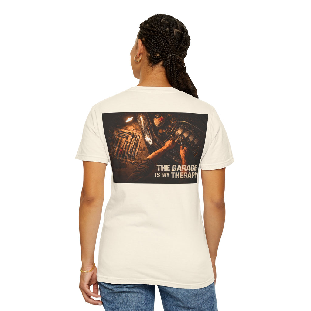 The Garage Is My Therapy T-Shirt - Mechanic Car Enthusiast Gift Version 2