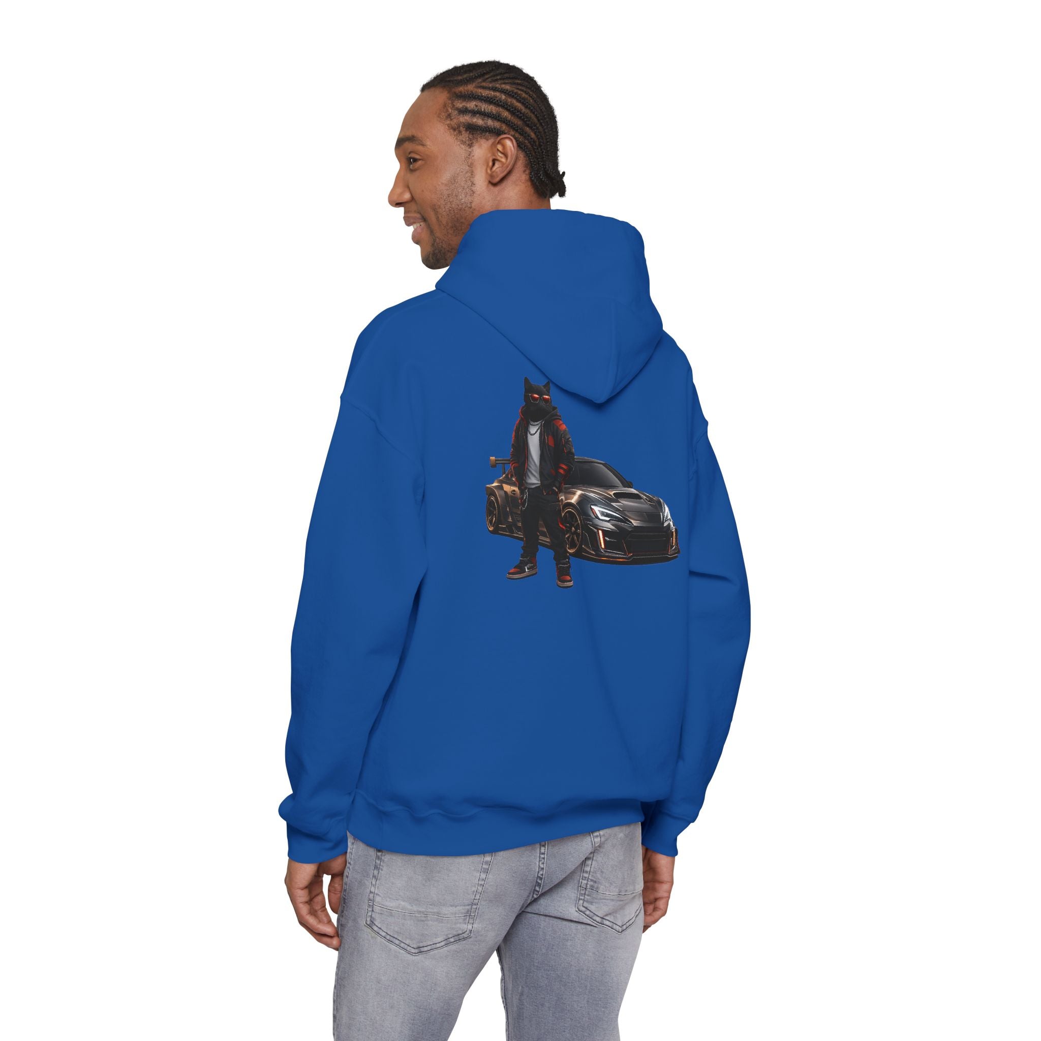 Cool Black Cat Streetwear Custom Widebody Sports Car JDM Hoodie