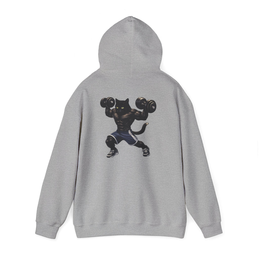 Gym Cat Hoodie — Funny Weightlifting & Workout Hoodie | Fitness Lover Gift
