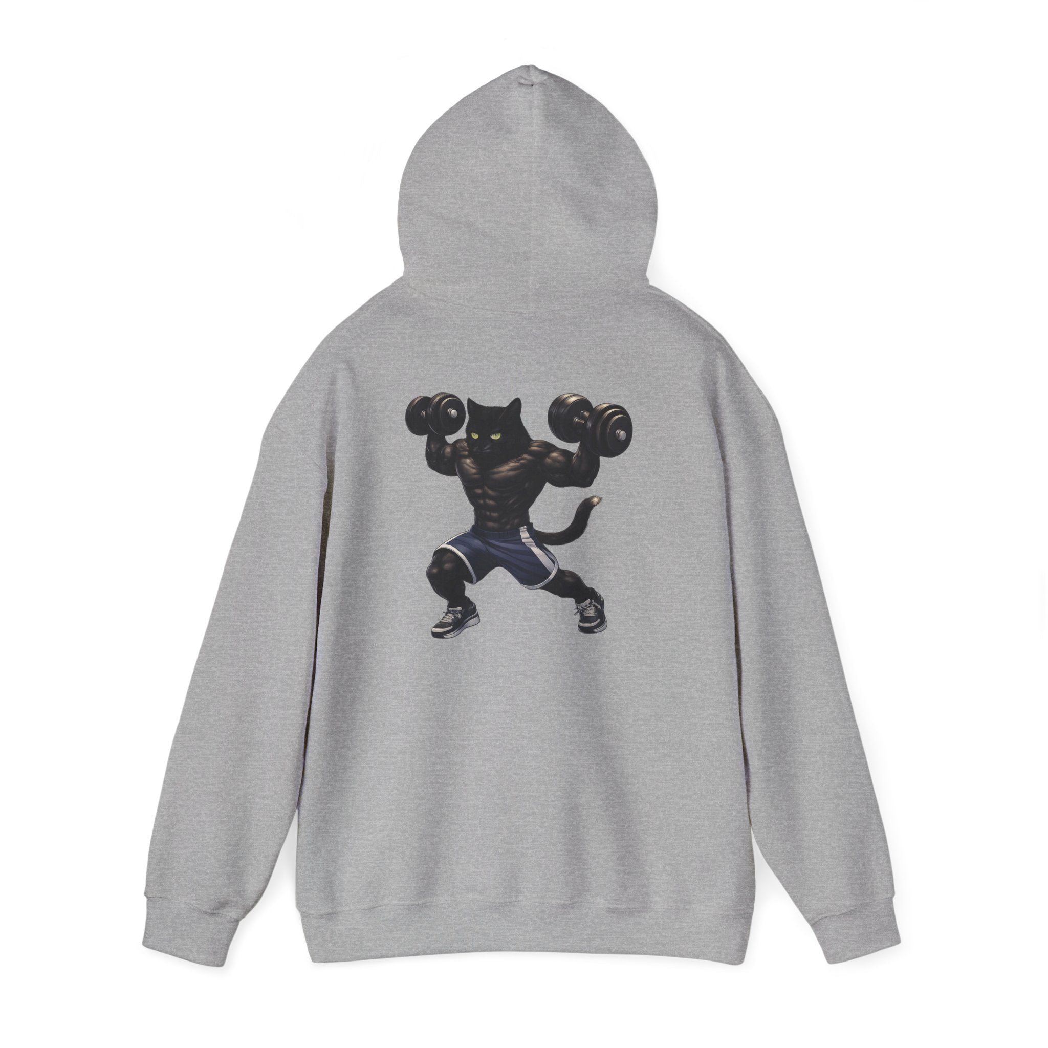 Gym Cat Hoodie — Funny Weightlifting & Workout Hoodie | Fitness Lover Gift