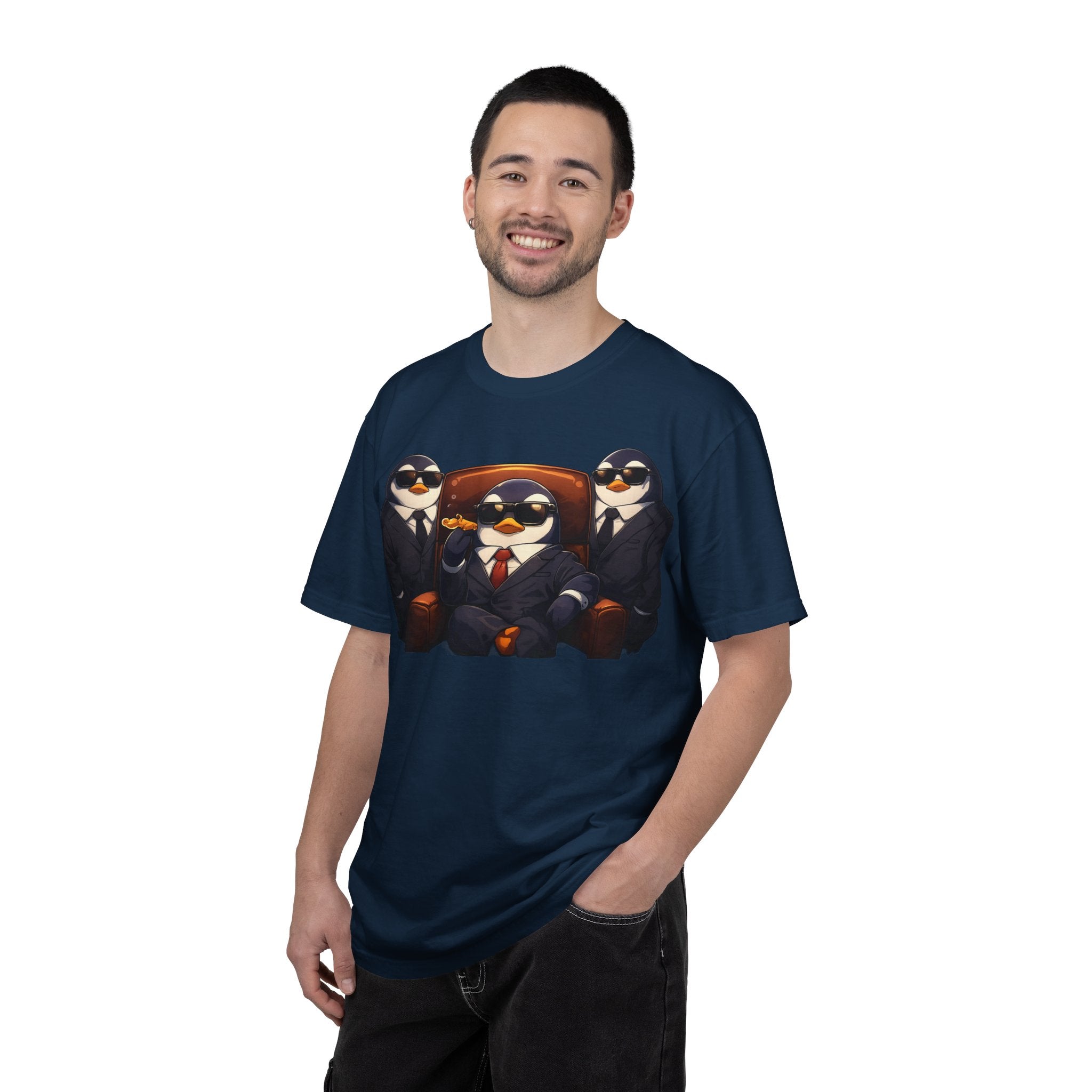 Penguin Mafia Boss T-Shirt — Funny Godfather Penguins in Suits, Cigar & Bodyguards