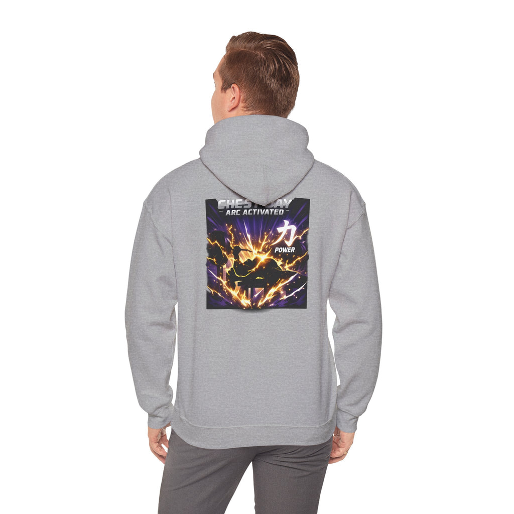 Chest Day Arc Activated Men’s Hoodie — Power (力) Gym Motivation