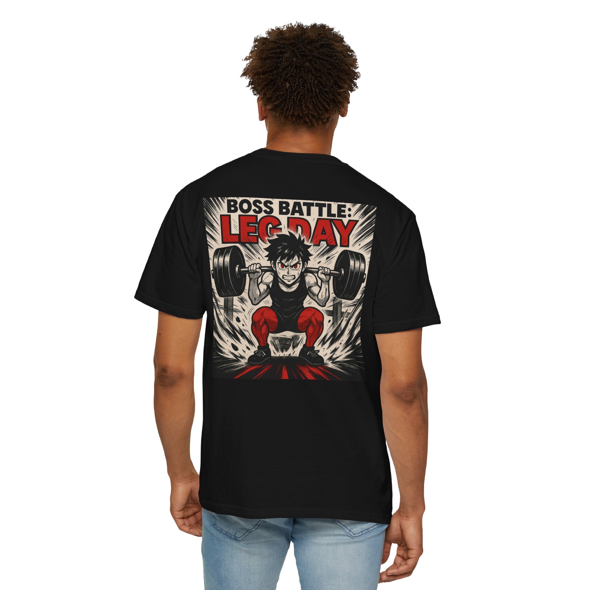 Boss Battle: Leg Day T-Shirt — Anime Gym Male Lifter