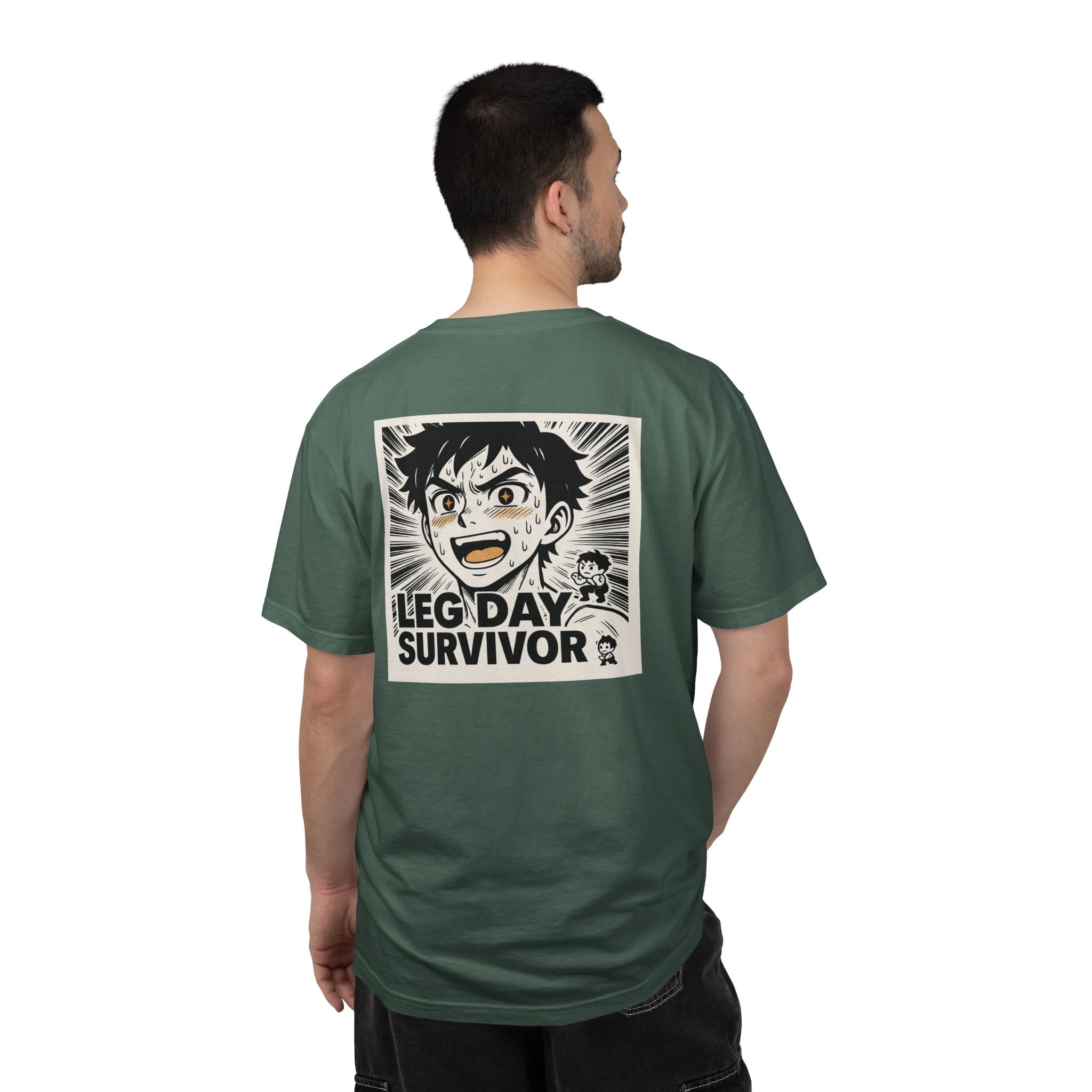 Leg Day Survivor Men’s Shirt - Funny Gym Workout Anime Fitness T-Shirt