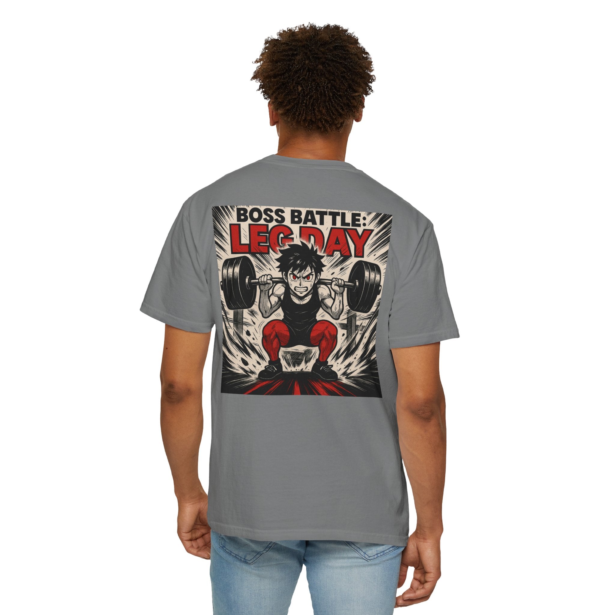 Boss Battle: Leg Day T-Shirt — Anime Gym Male Lifter