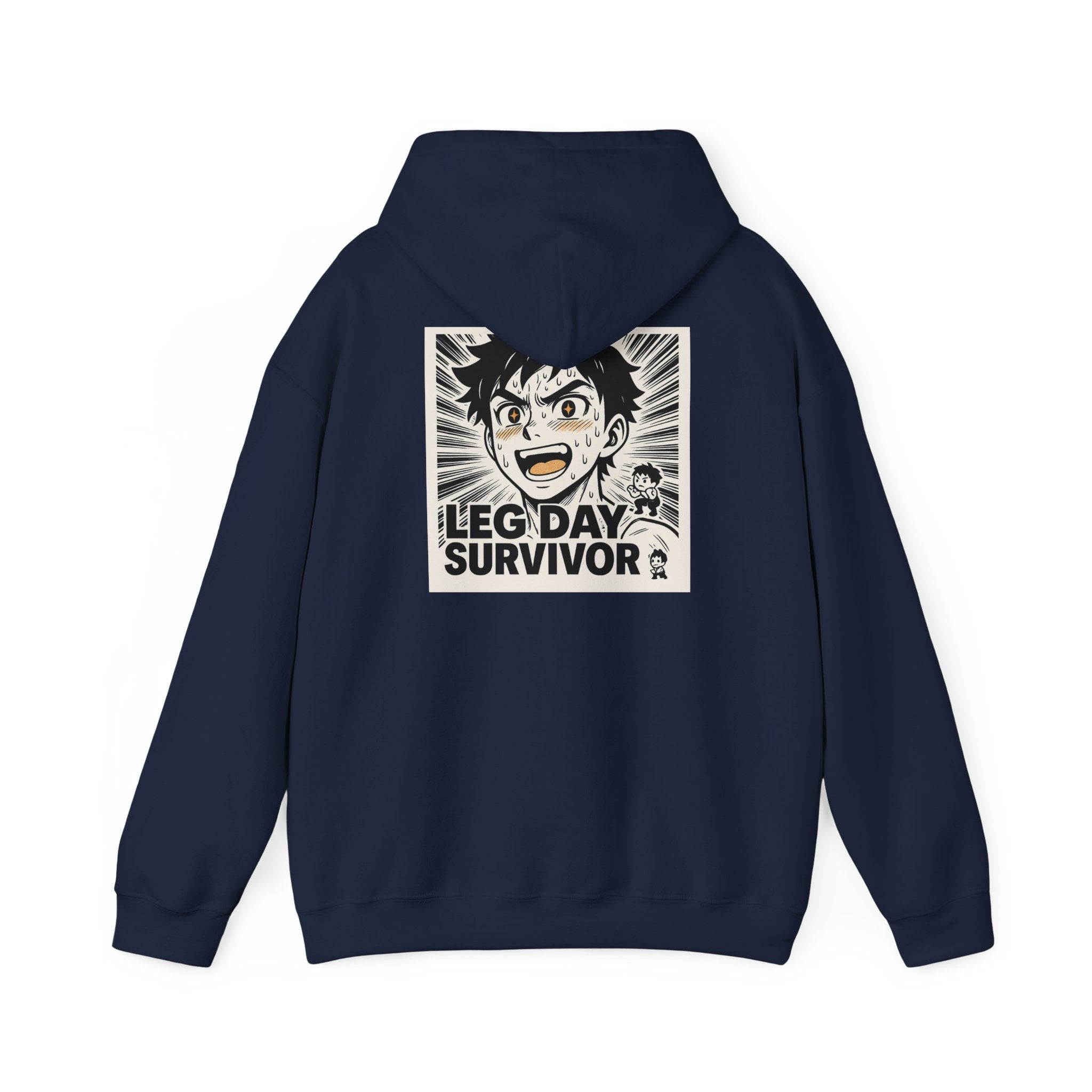 Leg Day Survivor Men’s Hoodie - Funny Gym Workout Anime Fitness Hoodie