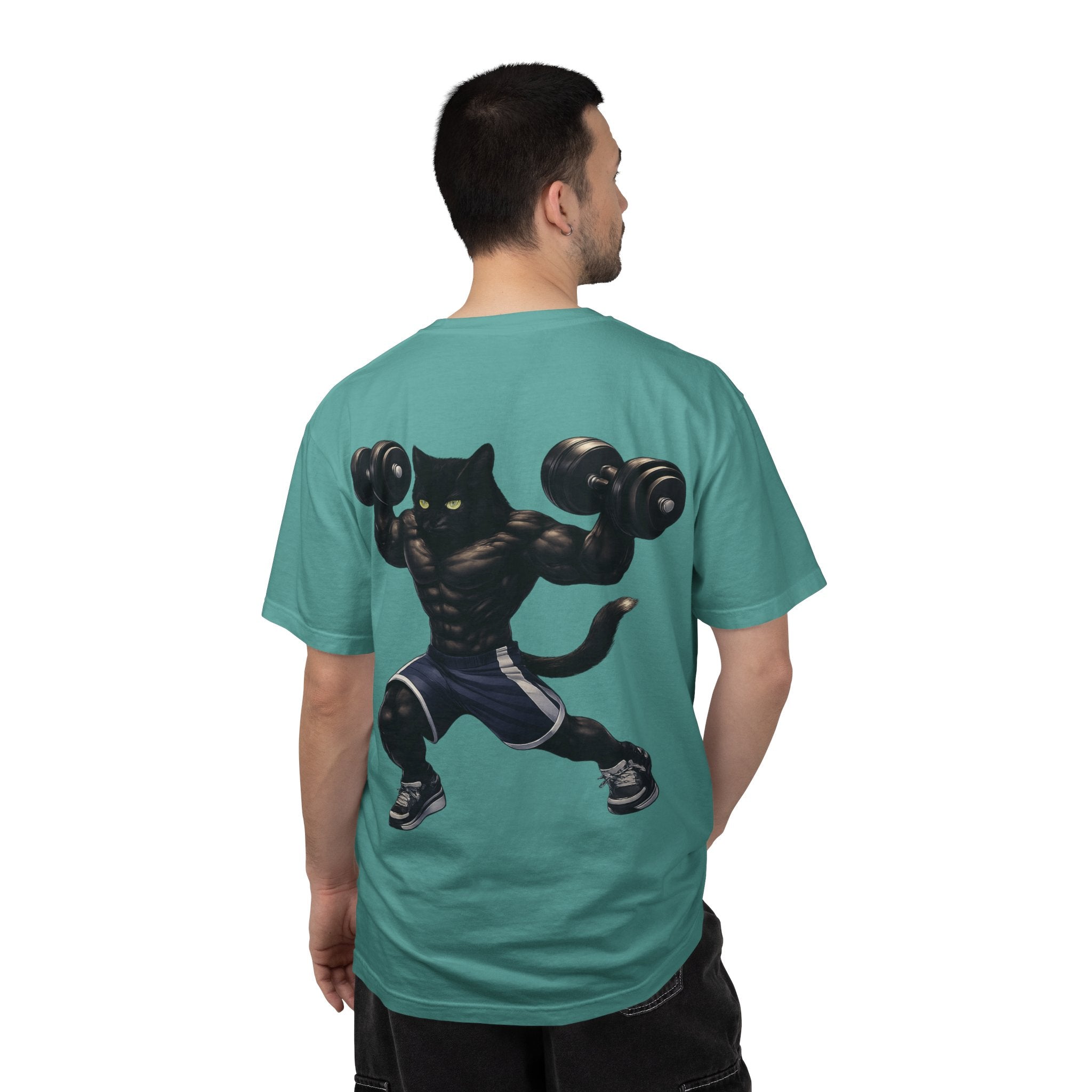 Gym Cat Shirt - Funny Workout Weightlifting T-Shirt - Fitness Lover Gift for Men Women