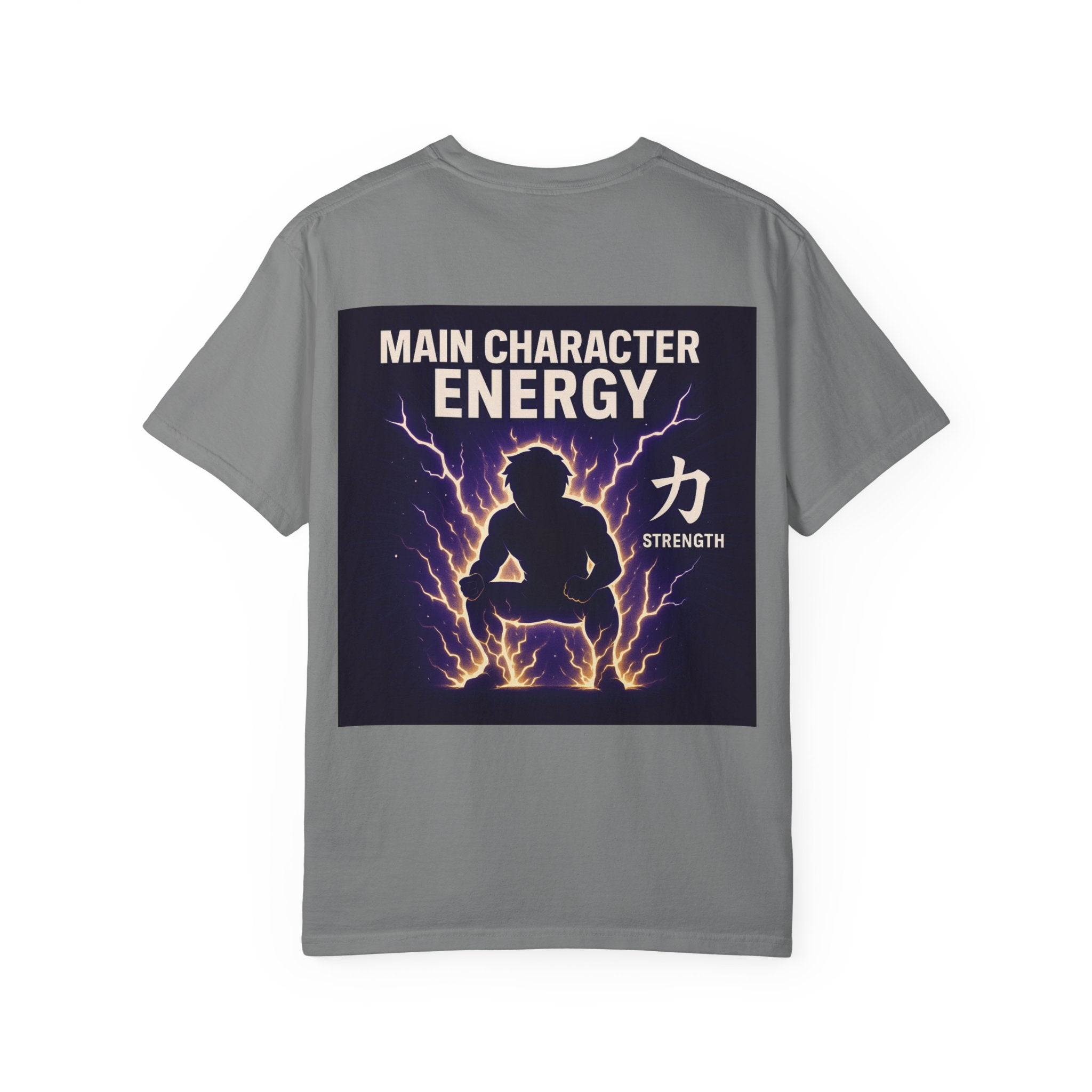 Main Character Energy Strength Kanji T-Shirt — Men’s Anime Gym Motivation