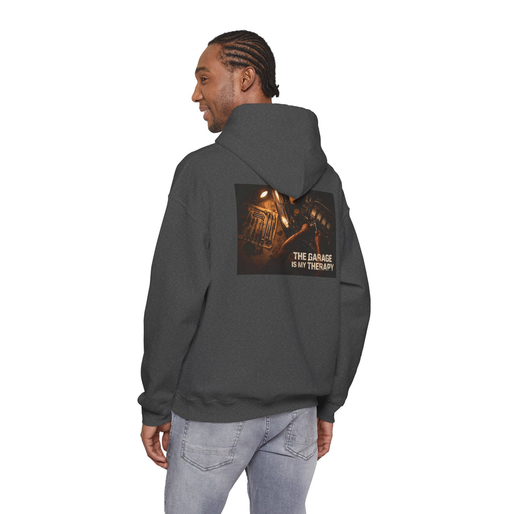 The Garage Is My Therapy Hoodie - Mechanic Car Enthusiast Gift Version 1