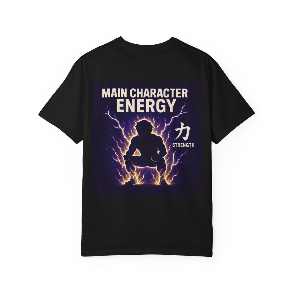Main Character Energy Strength Kanji T-Shirt — Men’s Anime Gym Motivation