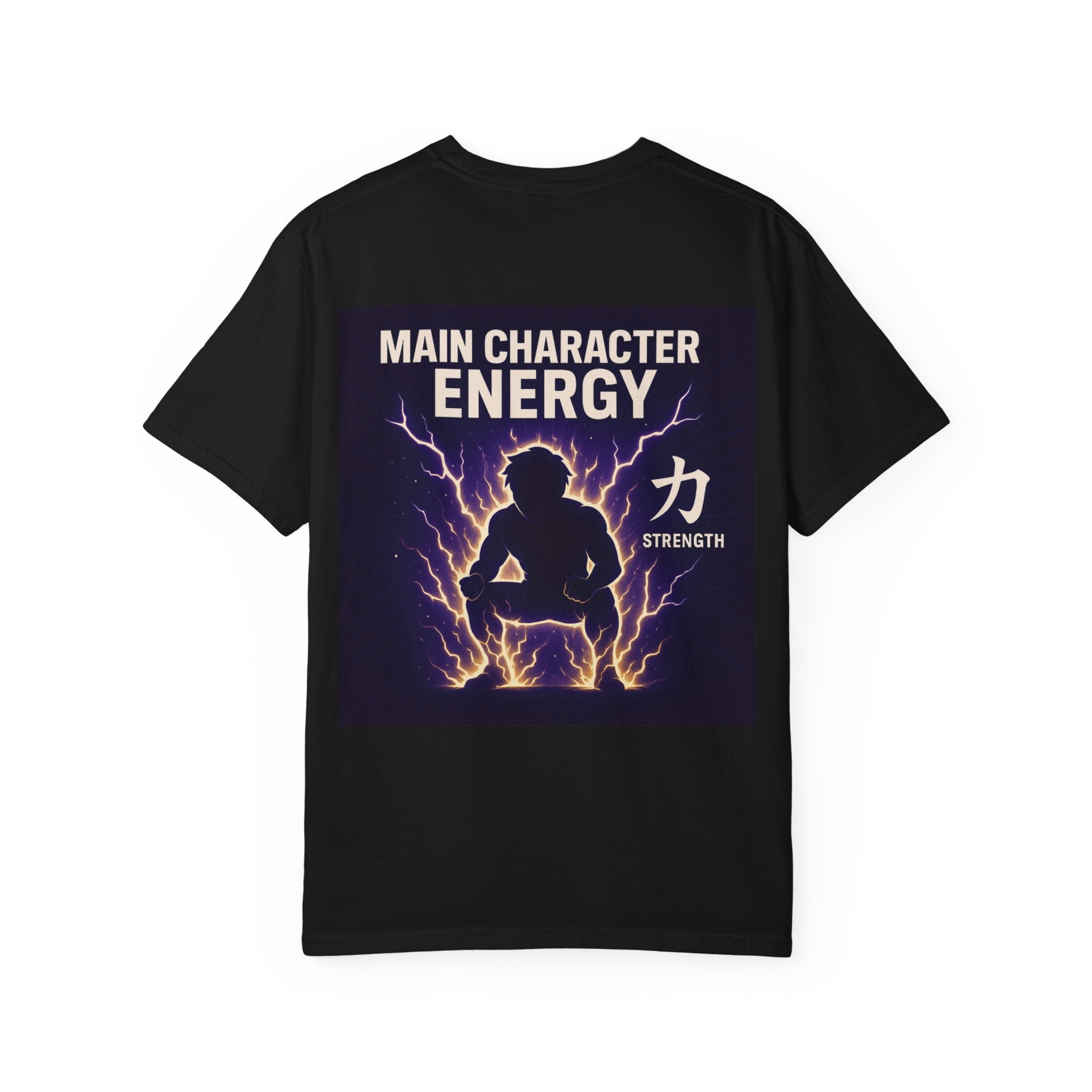 Main Character Energy Strength Kanji T-Shirt — Men’s Anime Gym Motivation