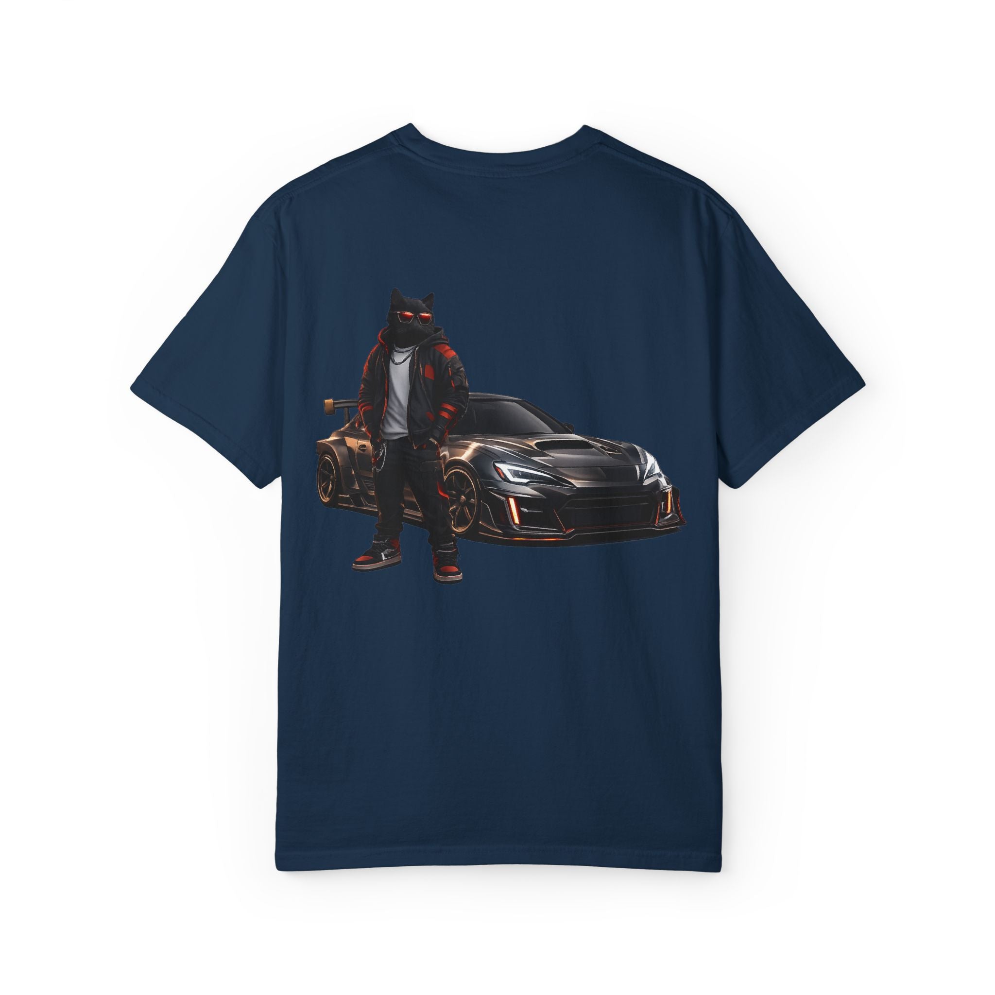 Cool Black Cat Streetwear Custom Widebody Sports Car JDM T-Shirt