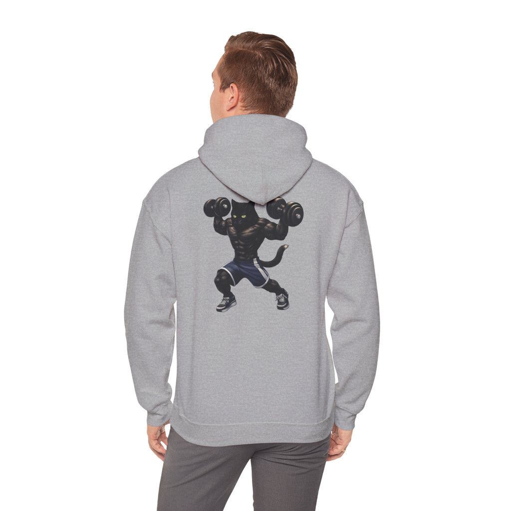 Gym Cat Hoodie — Funny Weightlifting & Workout Hoodie | Fitness Lover Gift