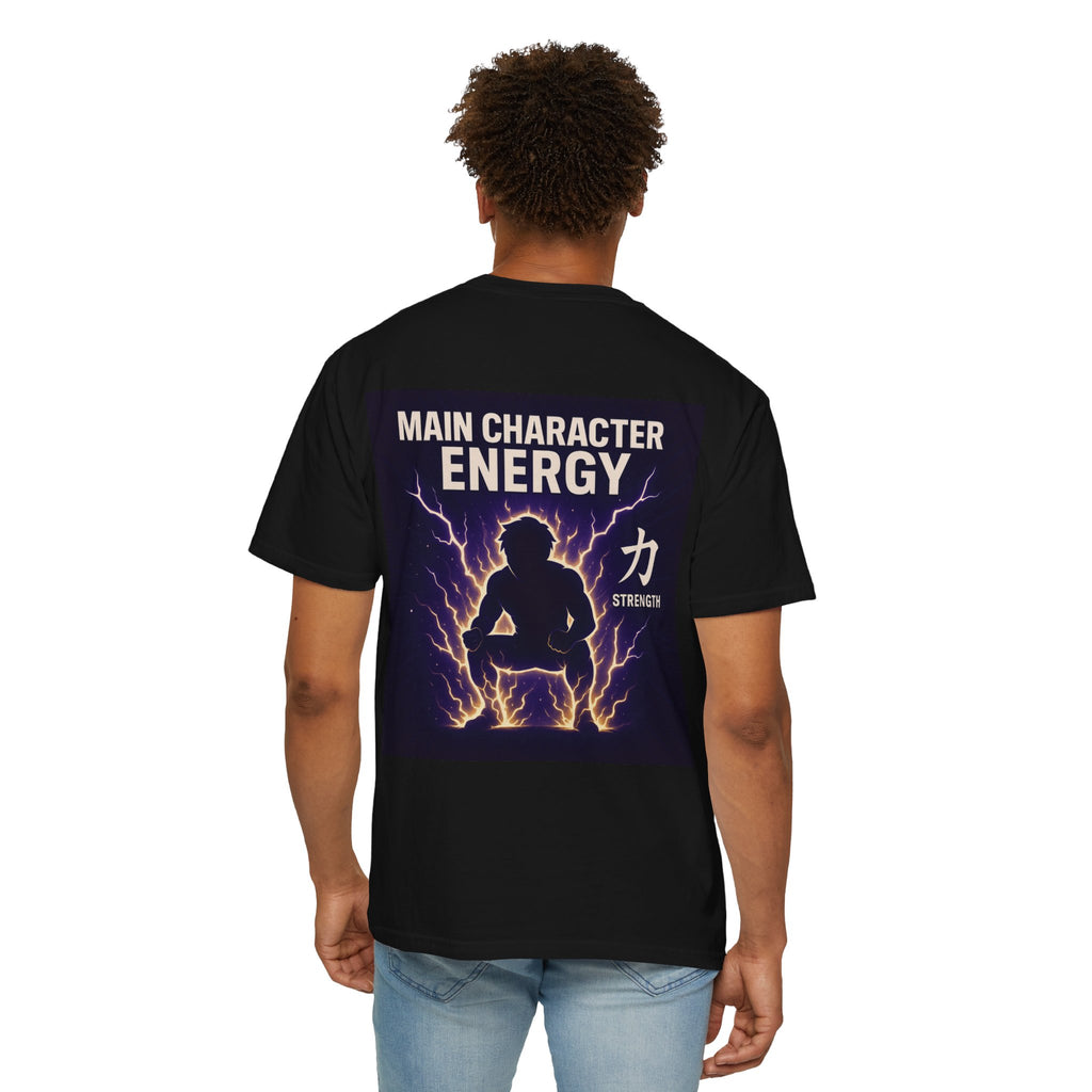 Main Character Energy Strength Kanji T-Shirt — Men’s Anime Gym Motivation