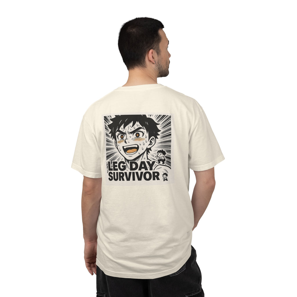 Leg Day Survivor Men’s Shirt - Funny Gym Workout Anime Fitness T-Shirt