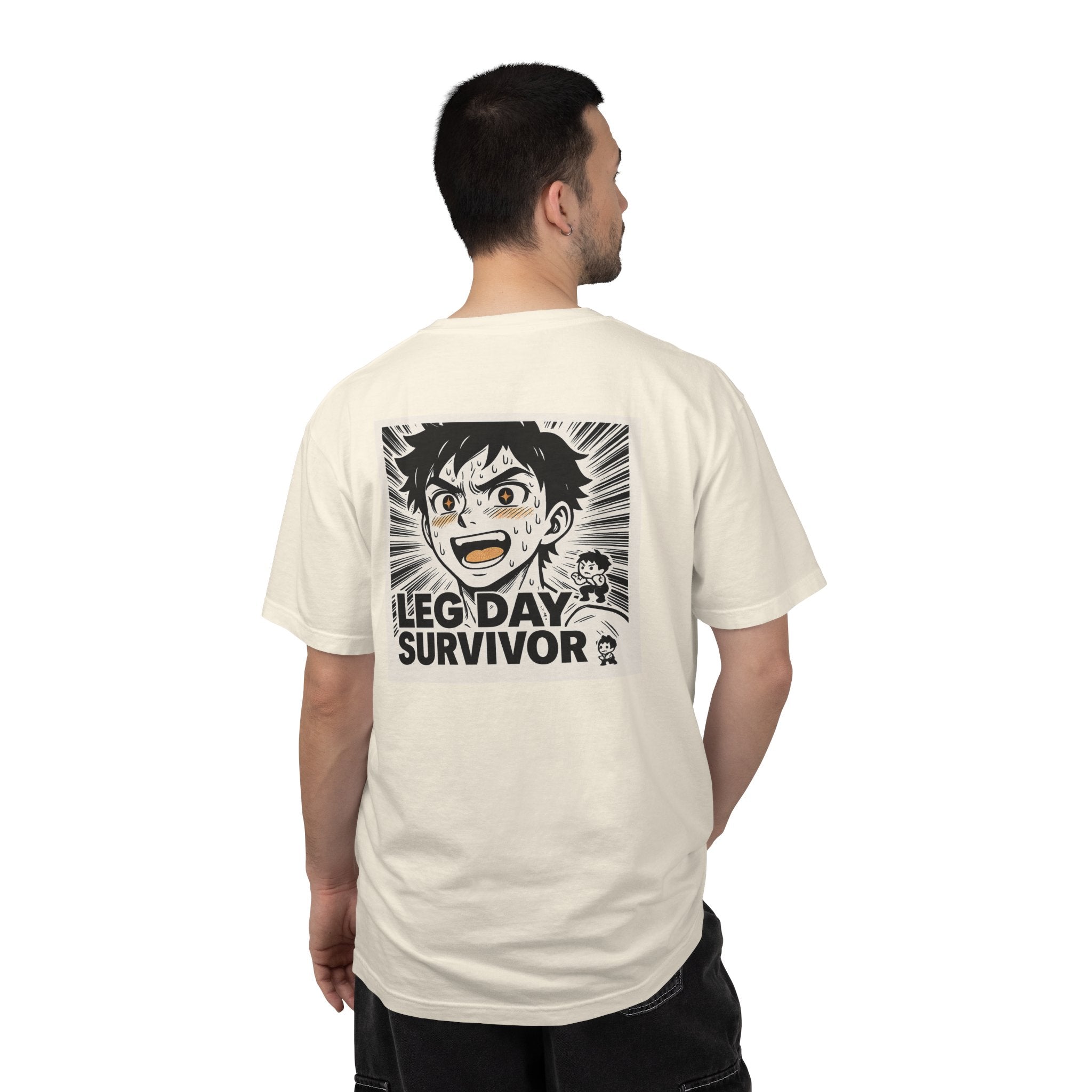 Leg Day Survivor Men’s Shirt - Funny Gym Workout Anime Fitness T-Shirt